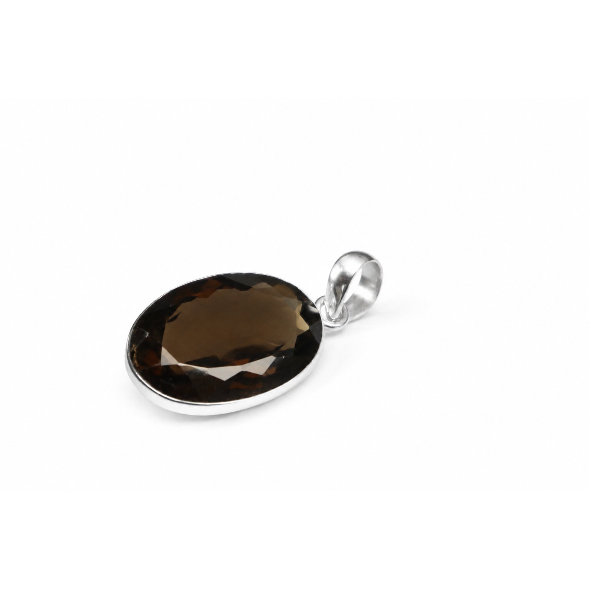 Clear purple Natural smokey quartz oval 925 Sterling Silver Pendant 43 mm – photo 7