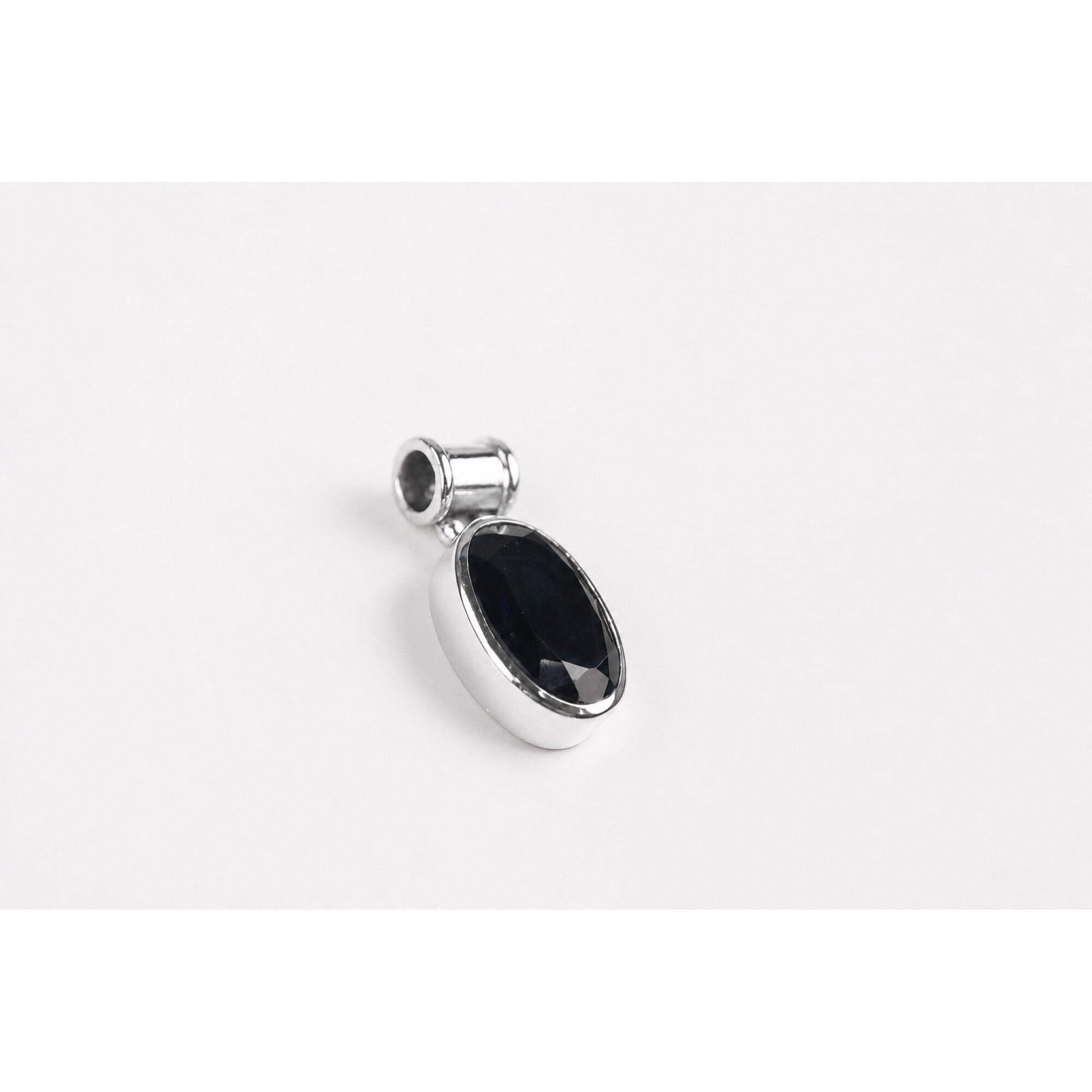 Clear dark purple Natural amethyst oval 925 Sterling Silver Pendant 30 mm – photo 9