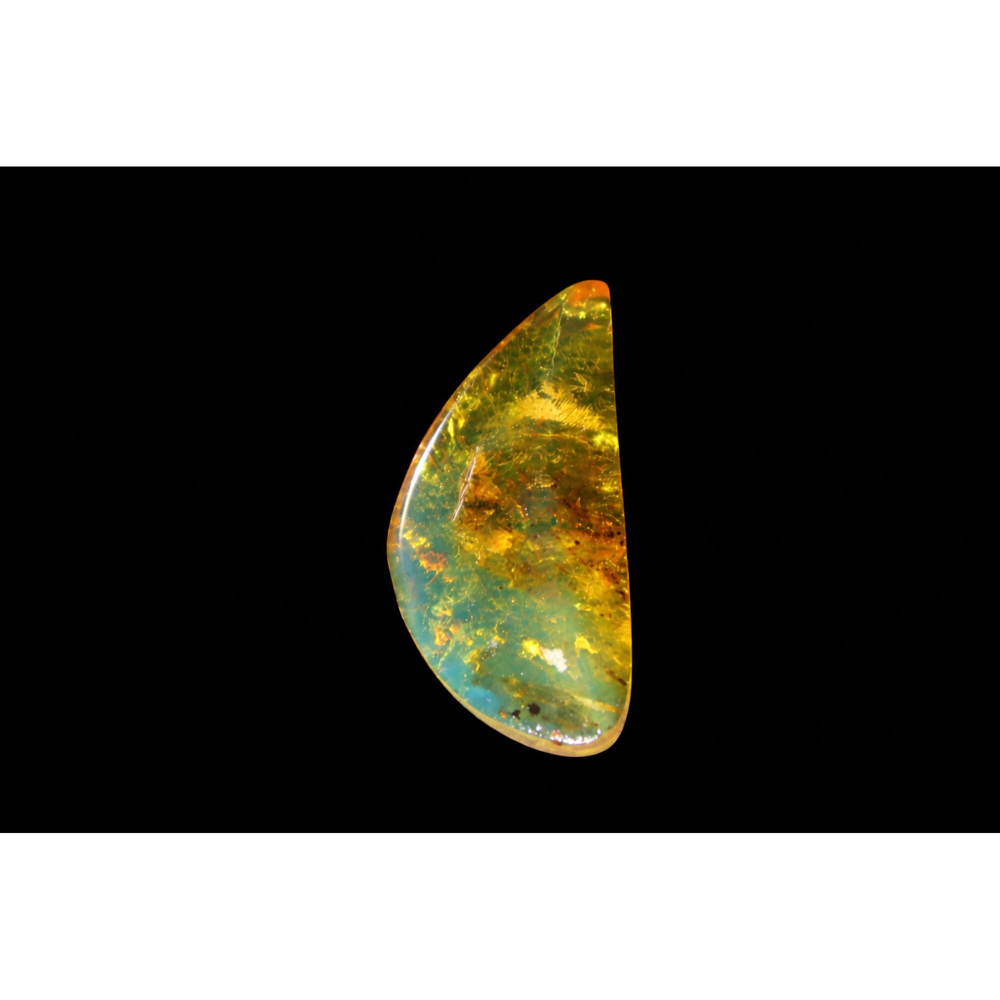 Clear green blue Natural Dominican Amber faceted Polished Stone 29 mm – photo 4
