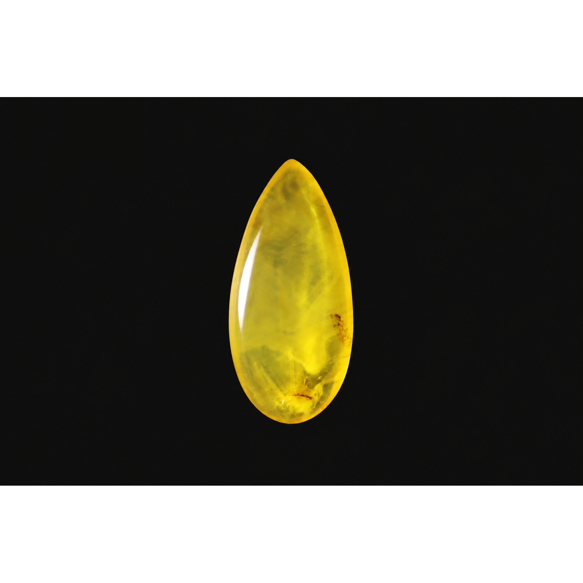 Clear eggyolk yellow Natural Dominican Amber teardrop Polished Stone 27 mm – photo 4
