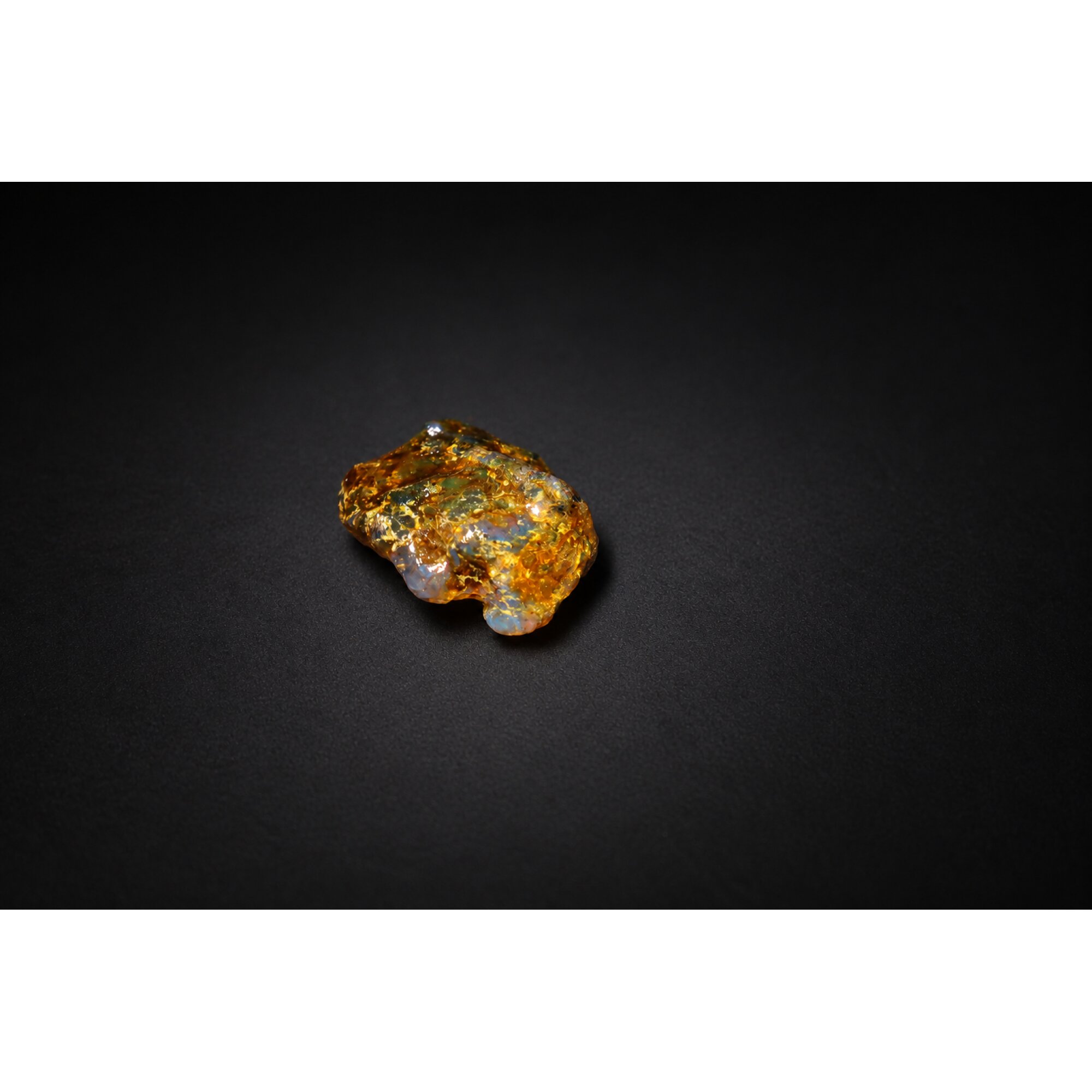 Clear blue yellow Natural Dominican Amber raw 925 Sterling Rough Specimen 27 mm – photo 2
