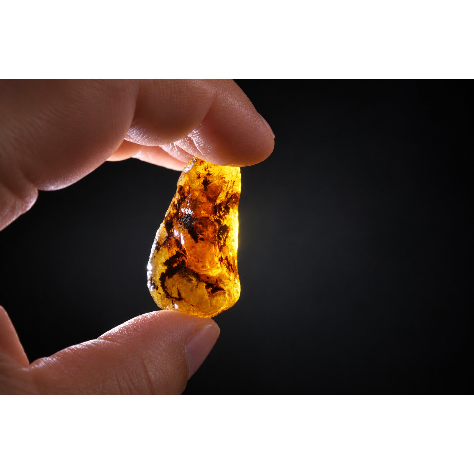 Clear yellow blue Natural Dominican Amber raw 925 Sterling Rough Specimen 41 mm – photo 3