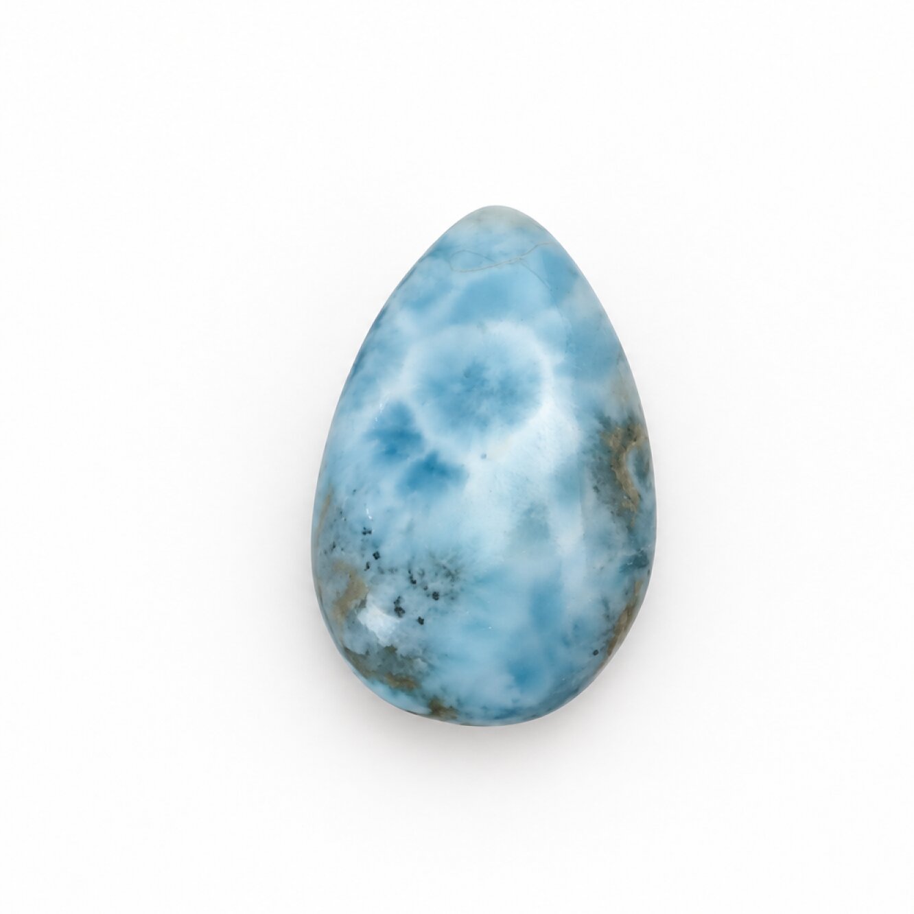 Handcrafted Polished: Natural Dominican Larimar Cabochon 24mm