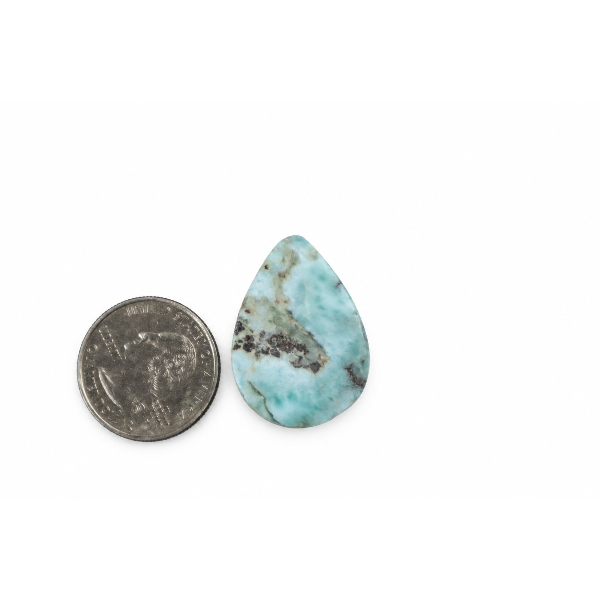 Handmade green blue larimar Polished 31mm – photo 2