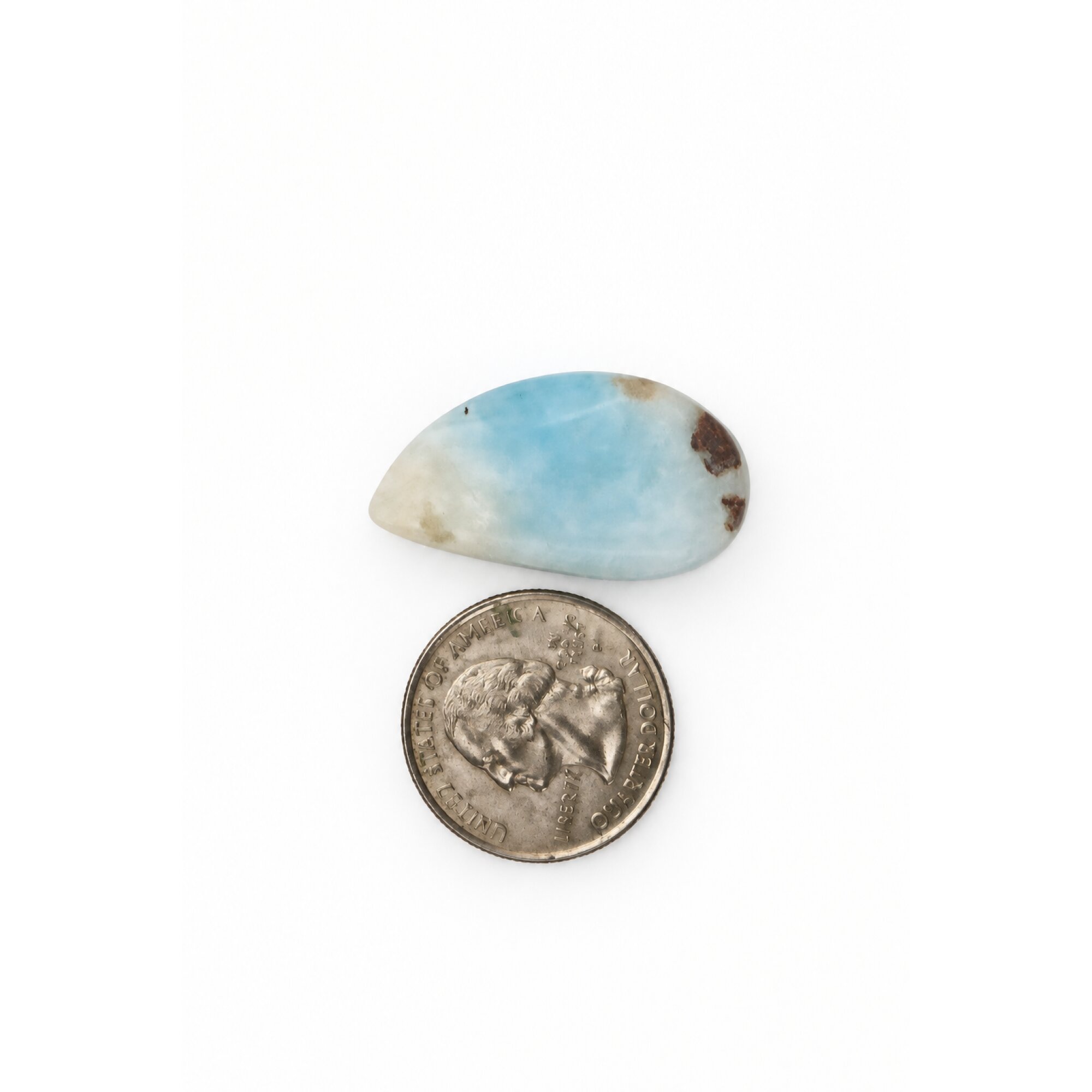Master Crafted sky blue larimar Polished 33mm – photo 4