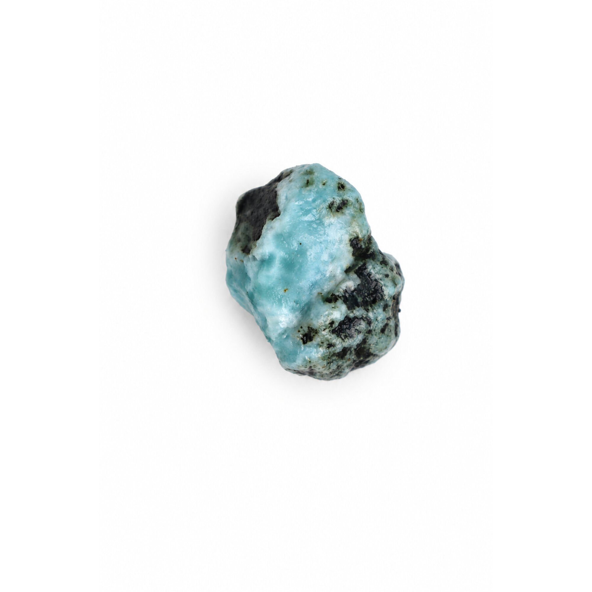 Nature created light blue rough Dominican Larimar 36mm – photo 2