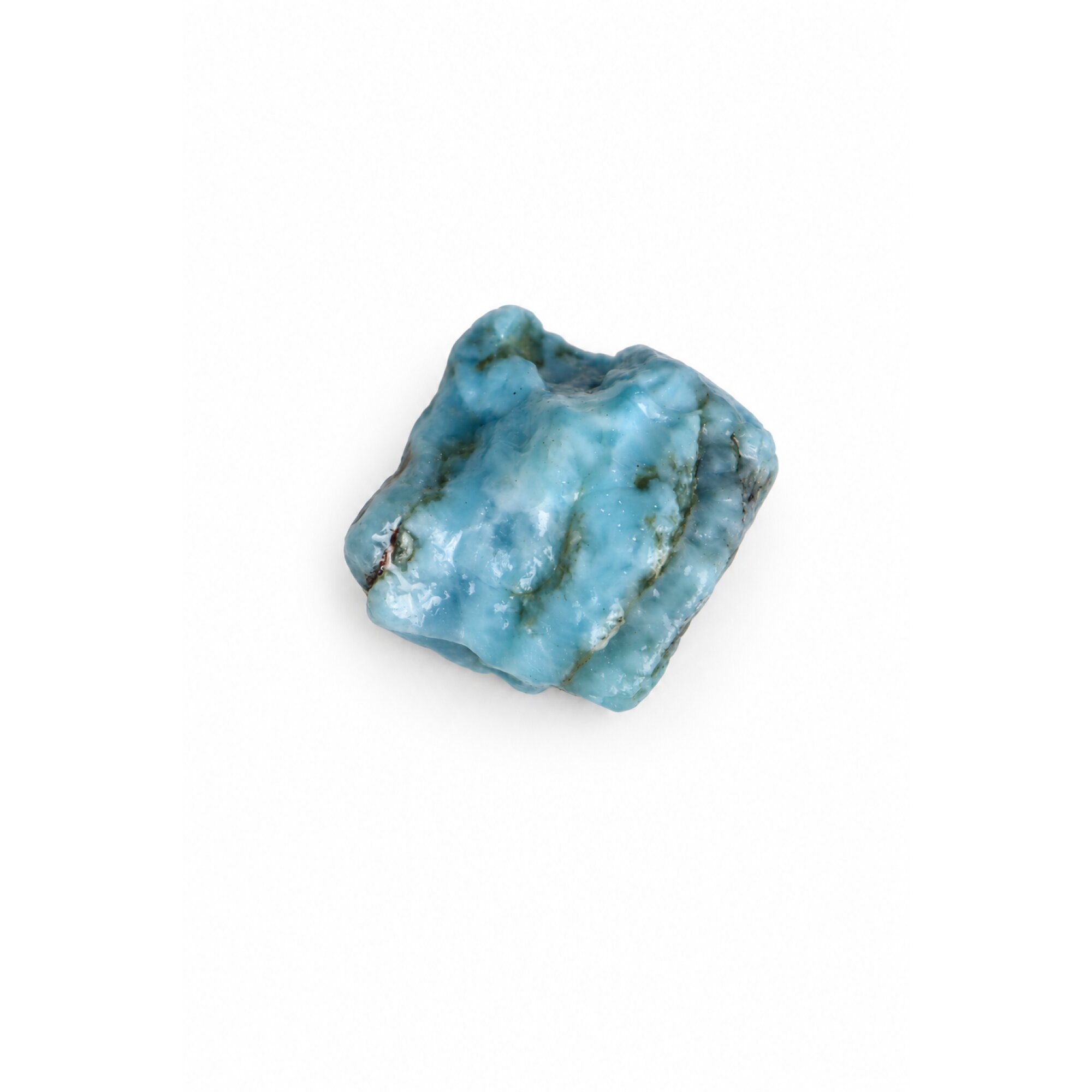Nature created sky blue rough Dominican Larimar 35mm – photo 2