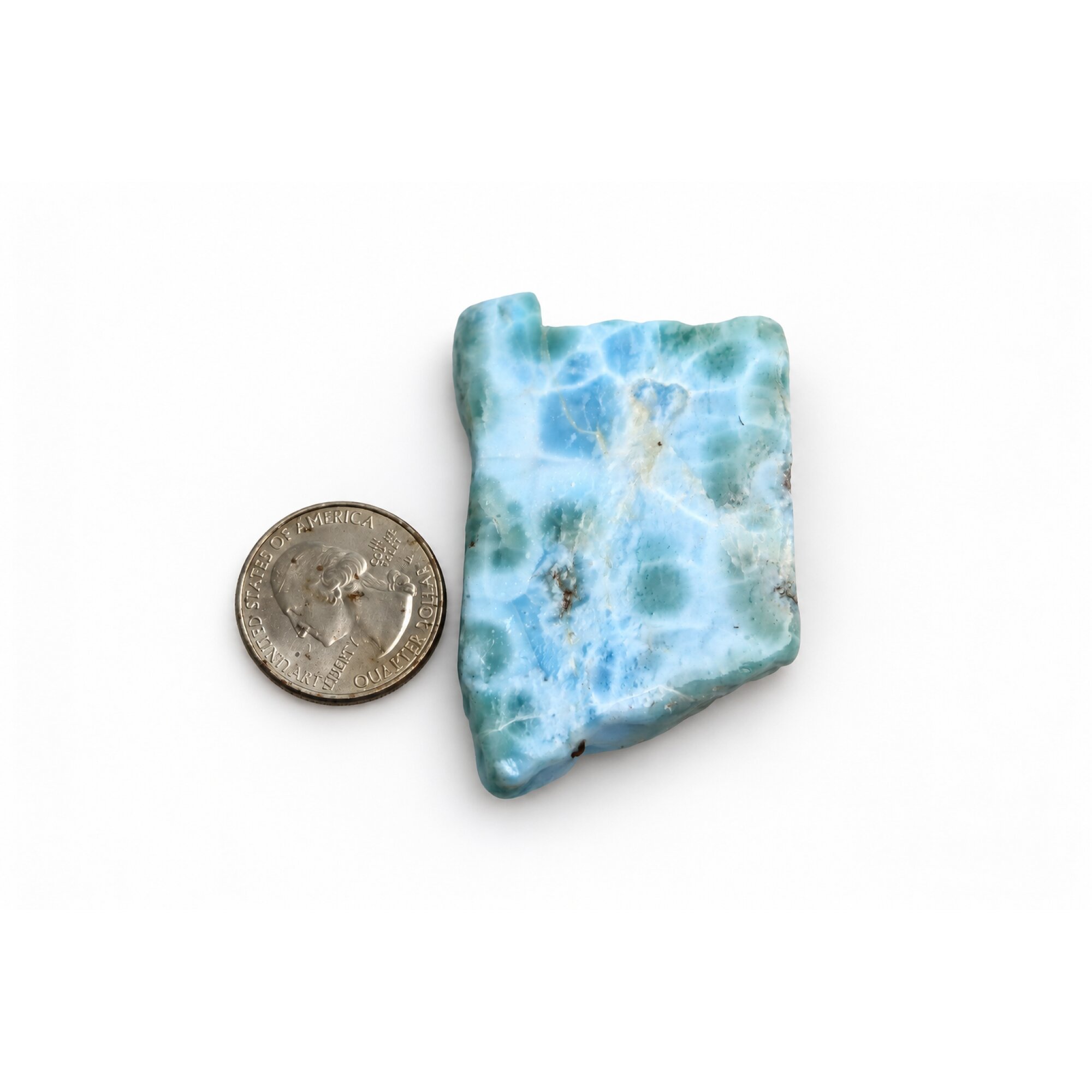 Untreated sky blue rough Dominican Larimar 61mm – photo 3