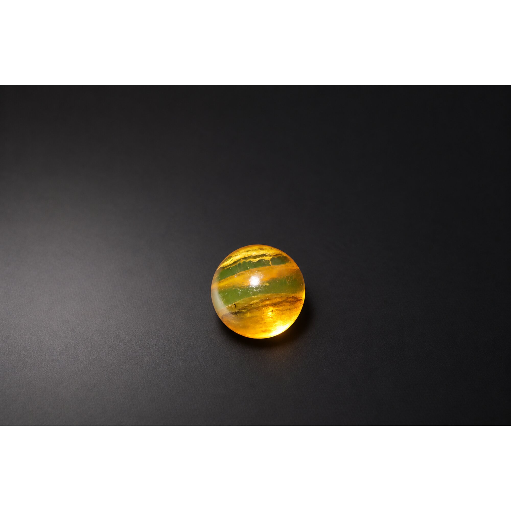 Pure natural orange green Dominican amber sphere/ball 20.5mm – photo 5