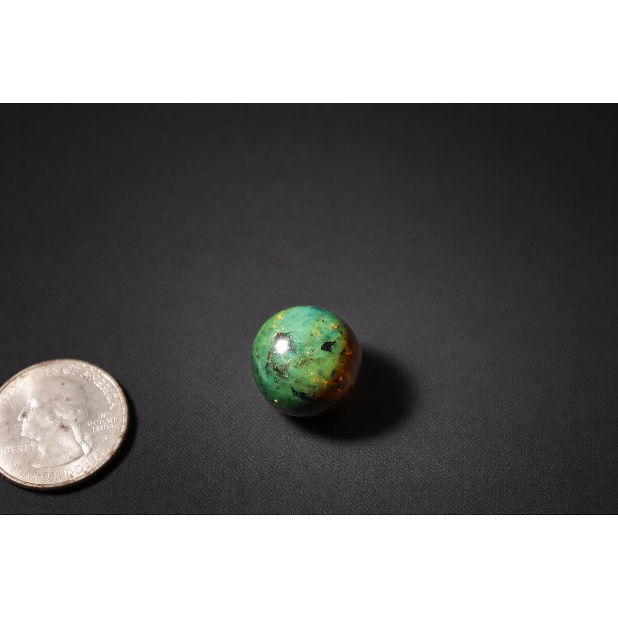 Natural cognac blue Dominican amber sphere/ball 19mm – photo 8