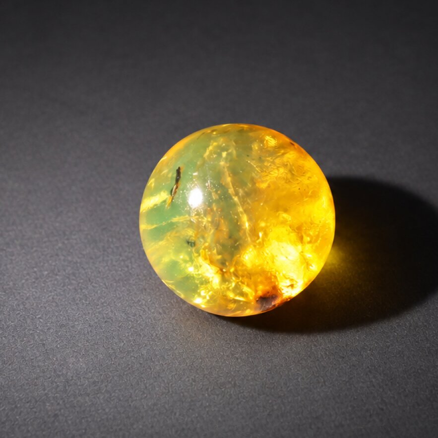 Natural green yellow Dominican amber sphere/ball 20.2mm – photo 2