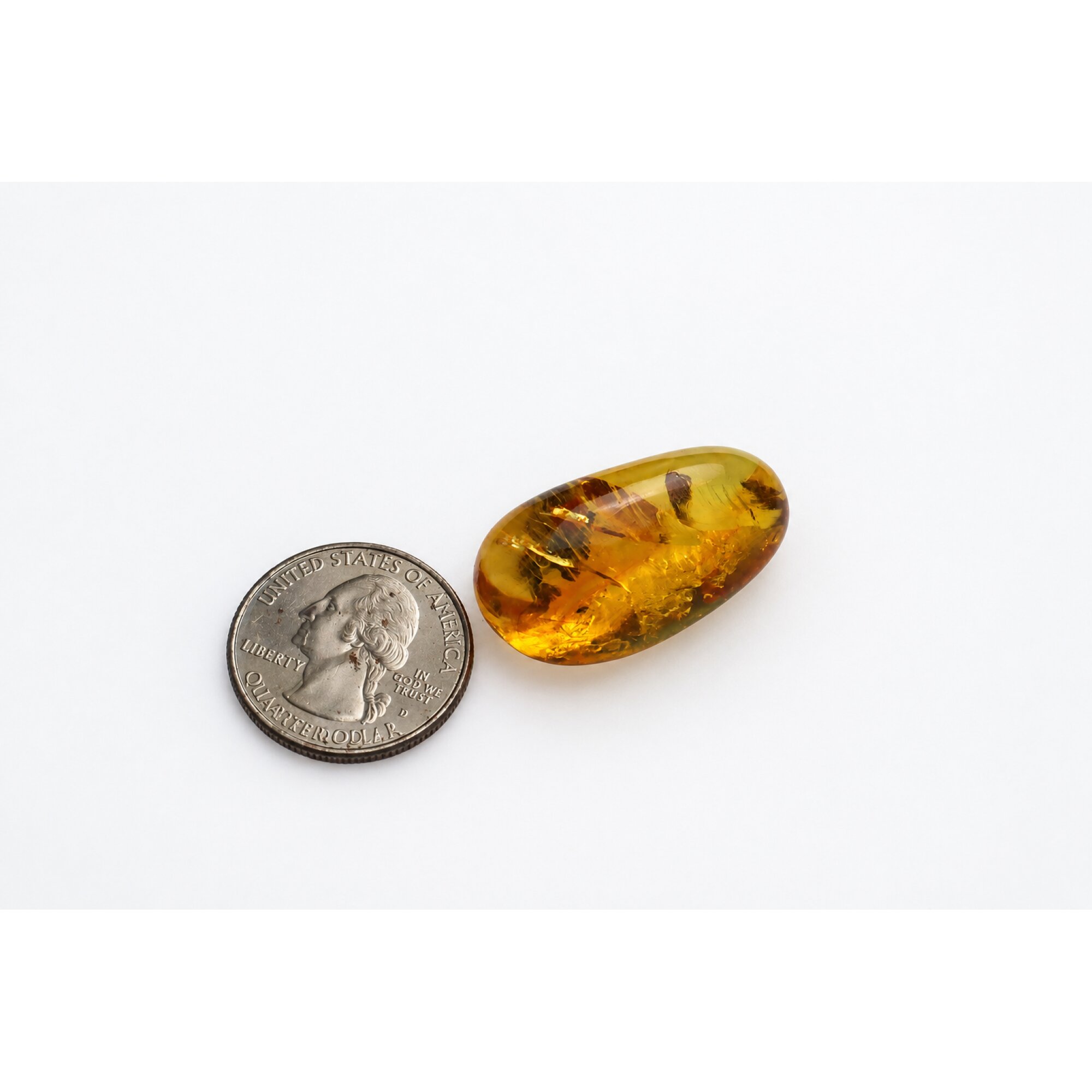 Real yellow Dominican amber Beetle stone 33mm – photo 2