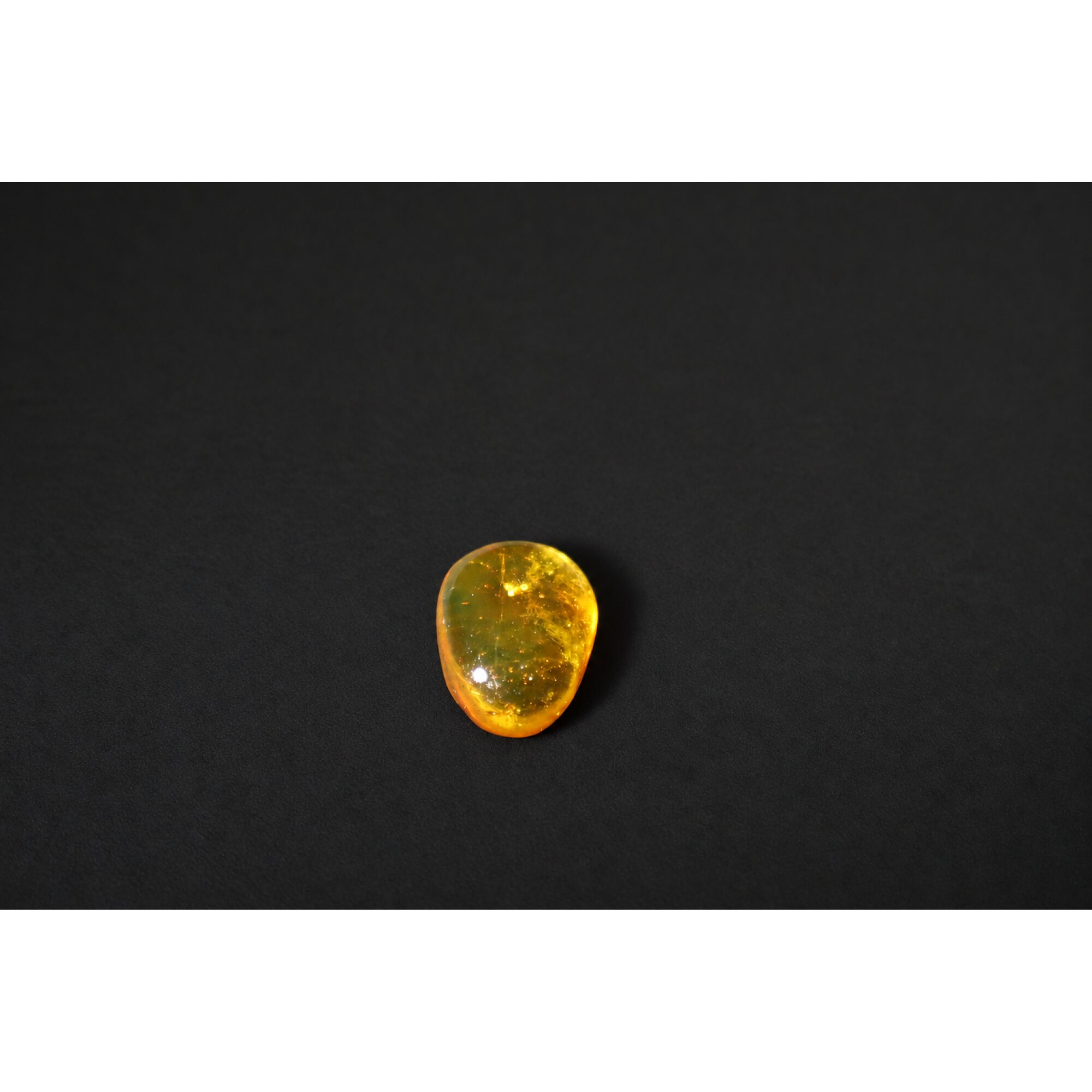 Genuine yellow Dominican amber fly insect stone 17mm – photo 2