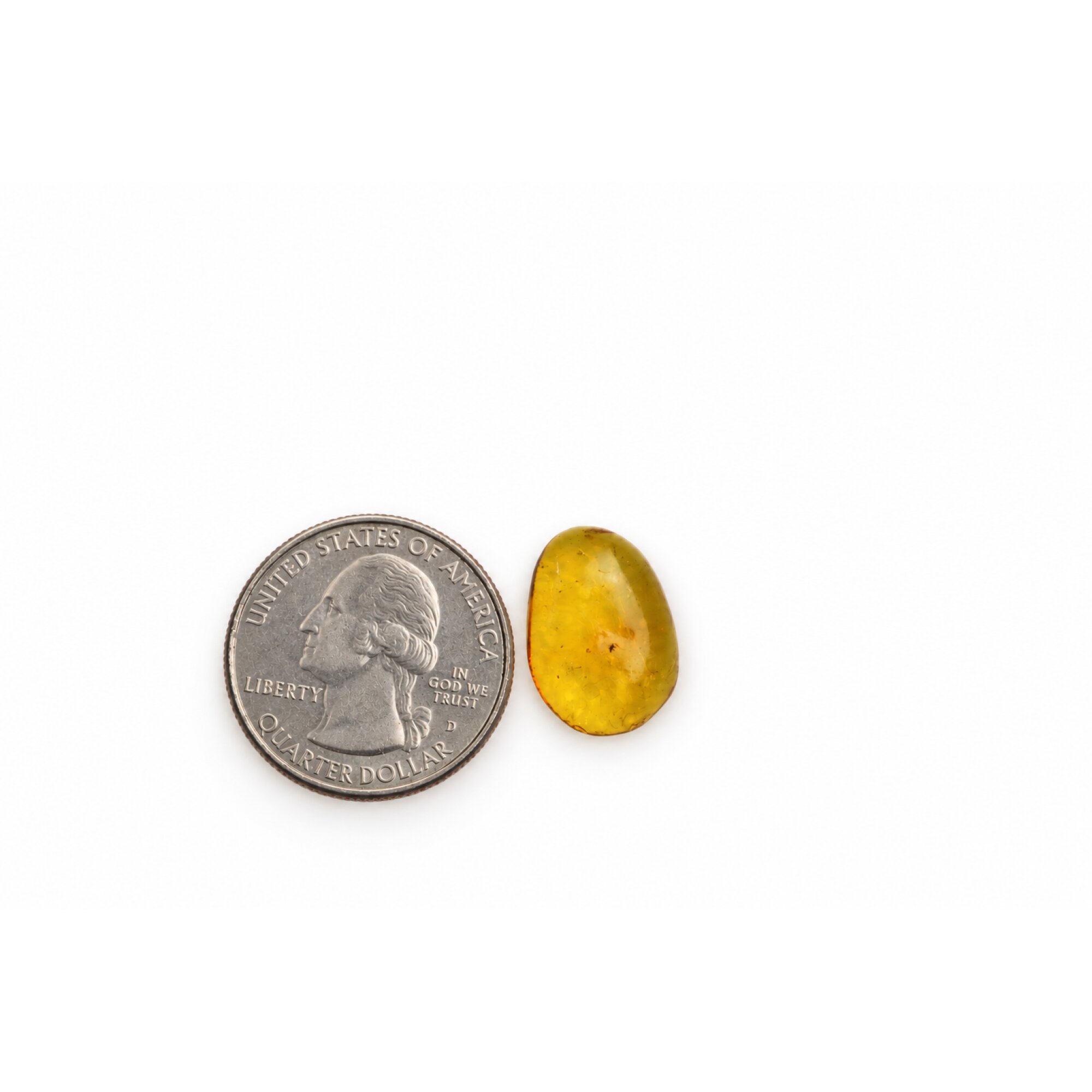 Genuine yellow Dominican amber fly insect stone 17mm – photo 6