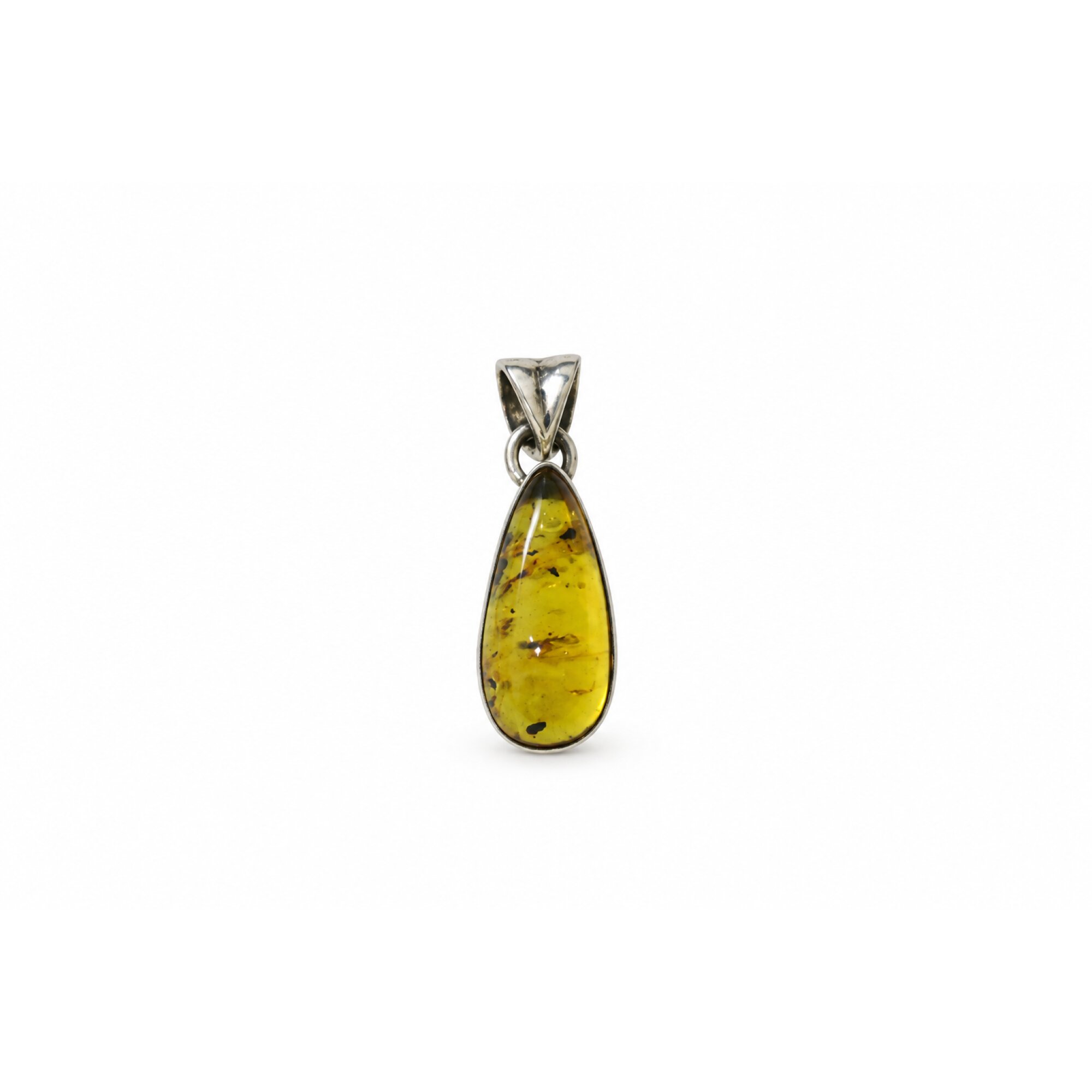 Handcrafted sky blue Dominican amber sterling silver pendant 27.5mm – photo 9