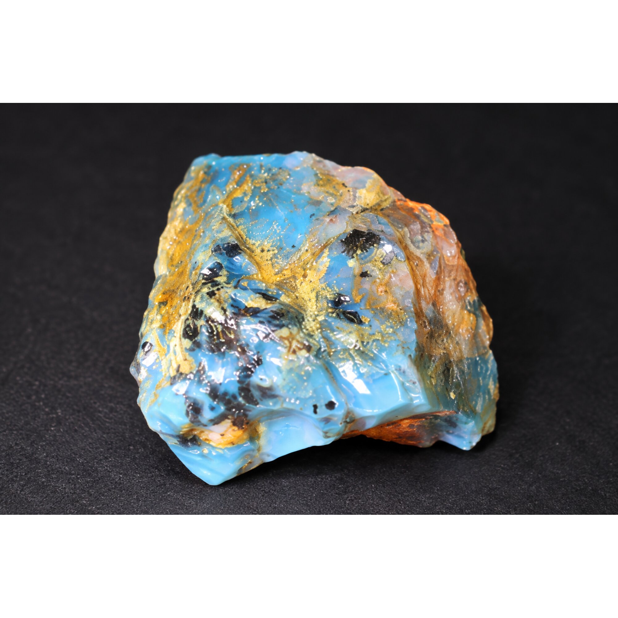 Natural sky blue rough specimen Dominican amber 30mm – photo 3