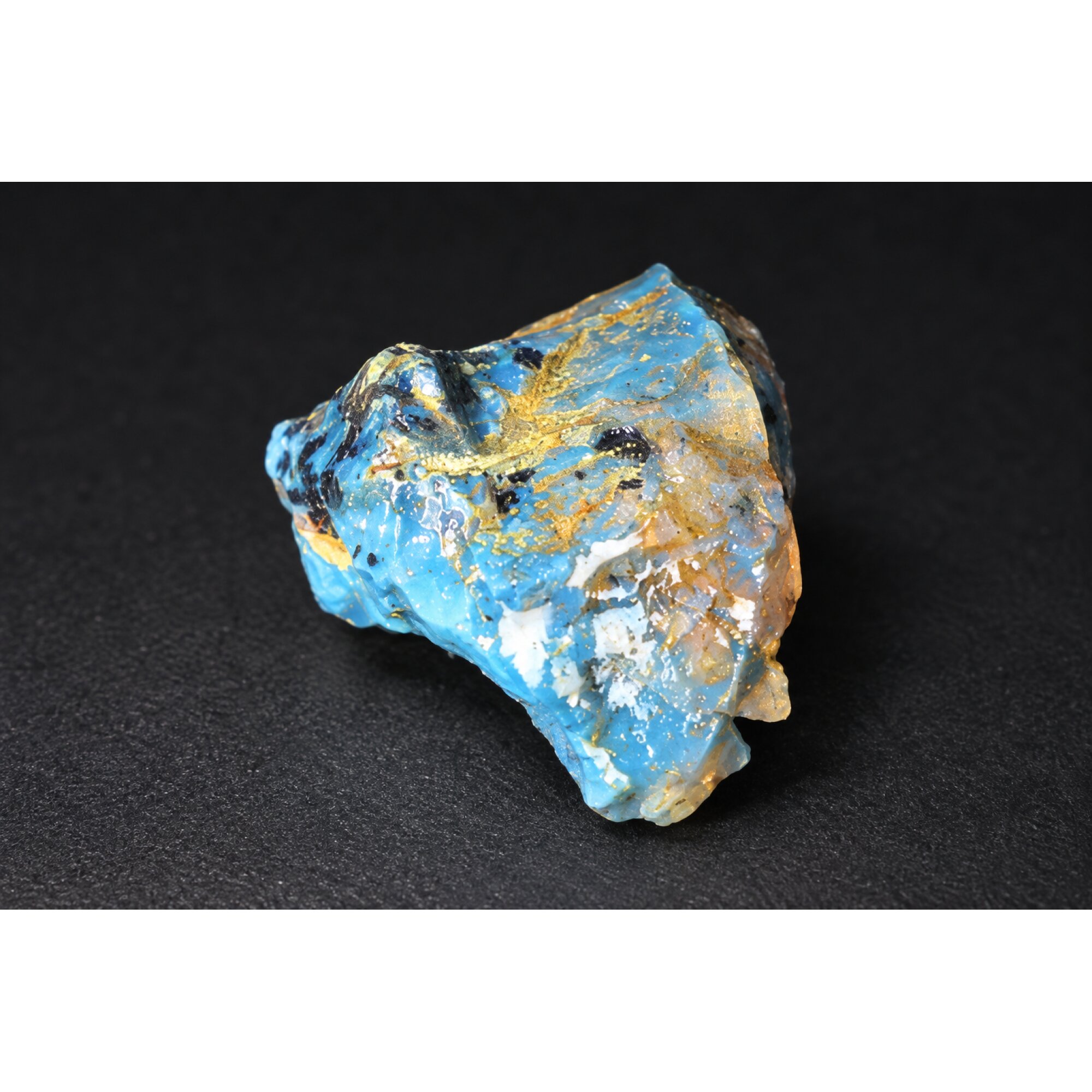 Natural sky blue rough specimen Dominican amber 30mm – photo 4