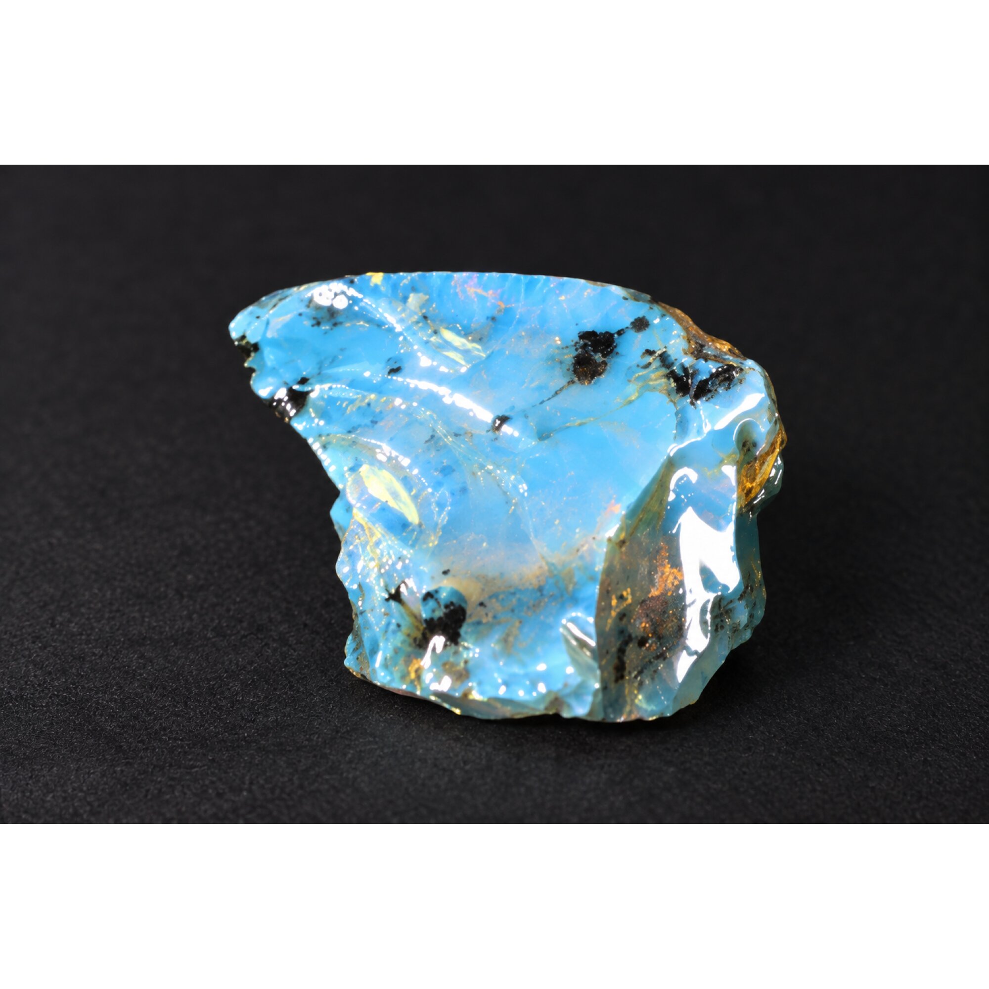 Natural sky blue rough specimen Dominican amber 30mm – photo 9