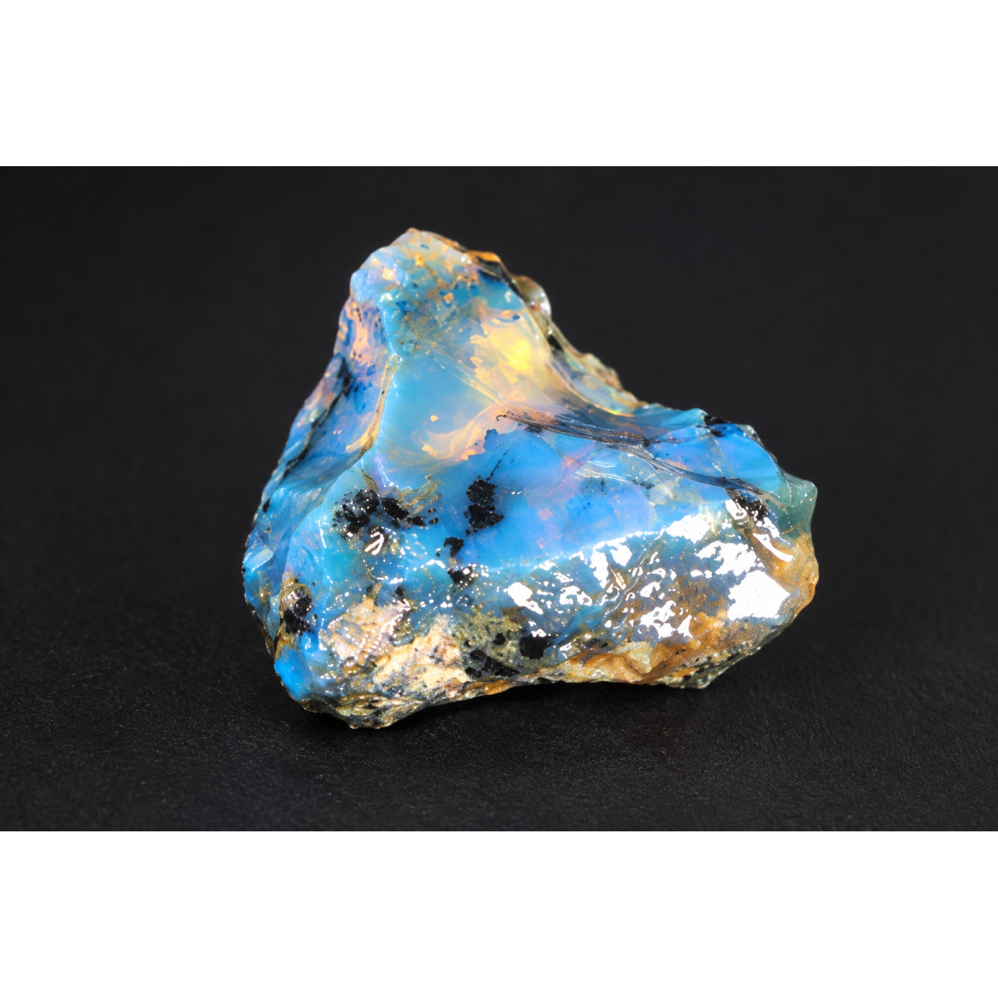 Natural sky blue rough specimen Dominican amber 30mm – photo 11