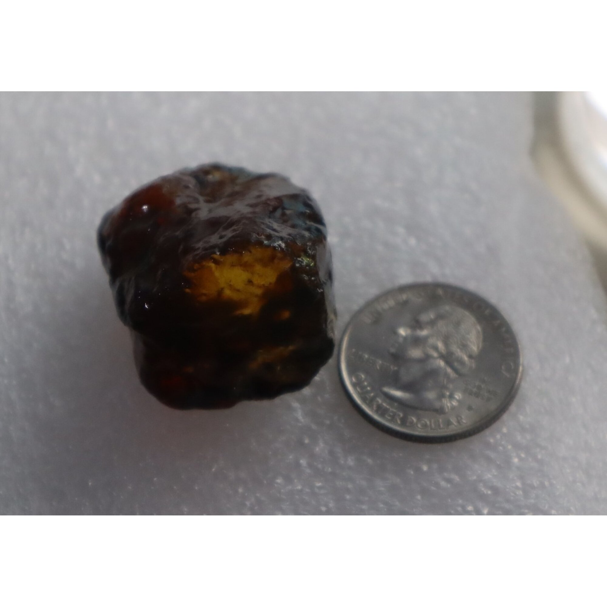 Naturally formed cognac blue rough specimen Dominican amber 31mm – photo 15