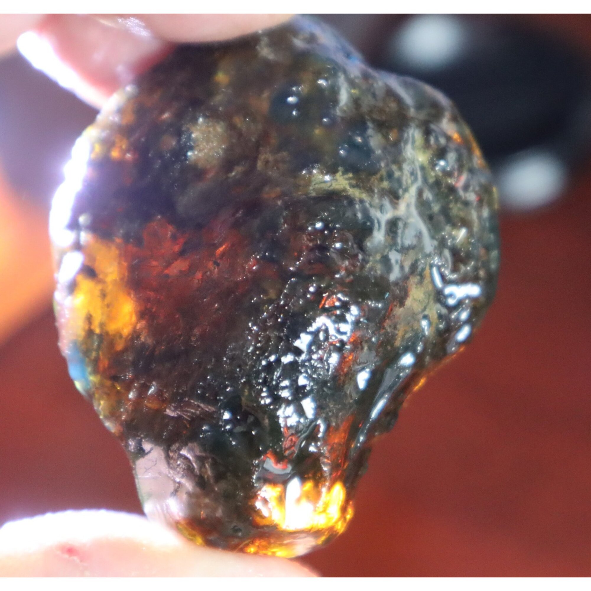 Authentic green blue rough specimen Dominican amber 55mm – photo 11