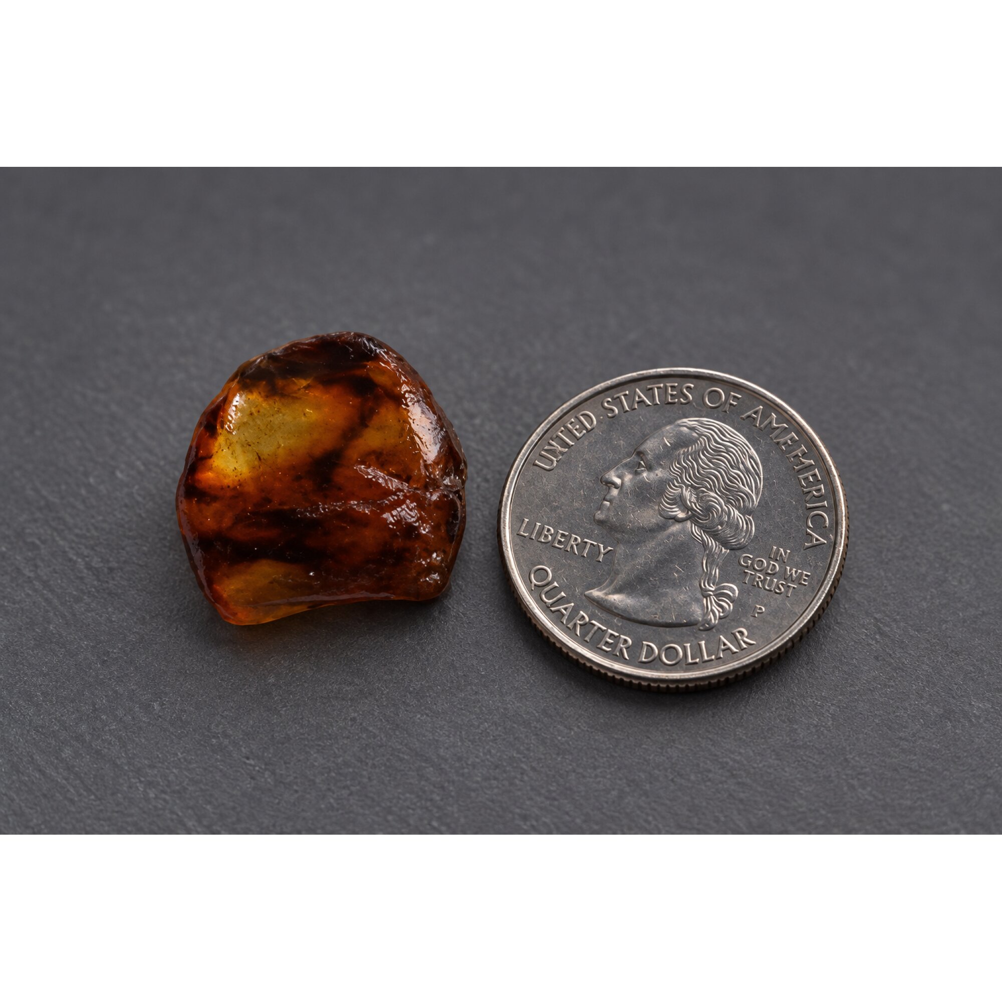 Authentic sky blue rough specimen Dominican amber 20mm – photo 6