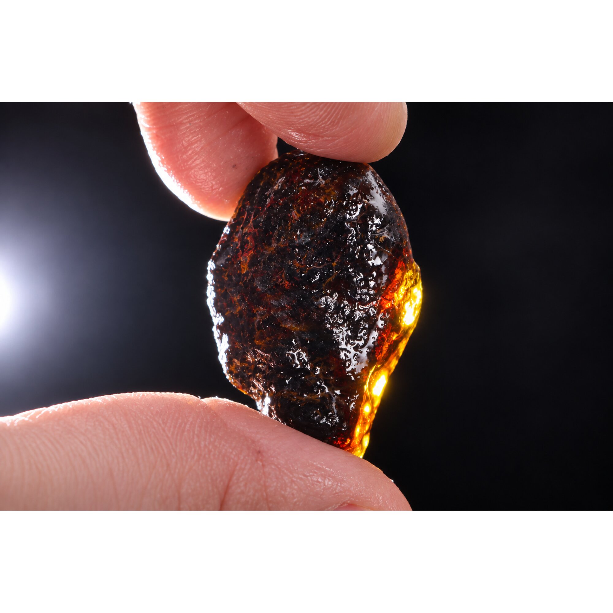 Genuine sky blue rough specimen Dominican amber 40mm – photo 12