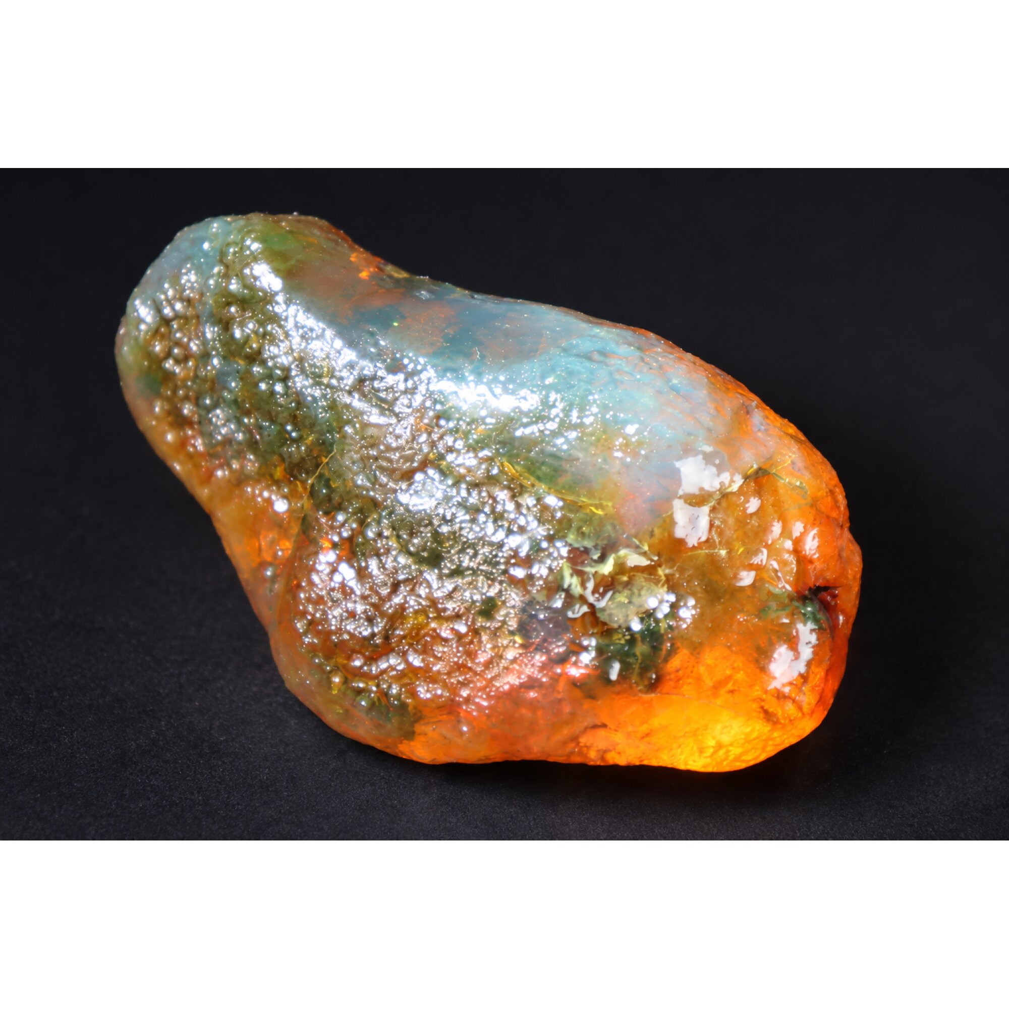 Genuine orange blue rough specimen Dominican amber 53mm – photo 12