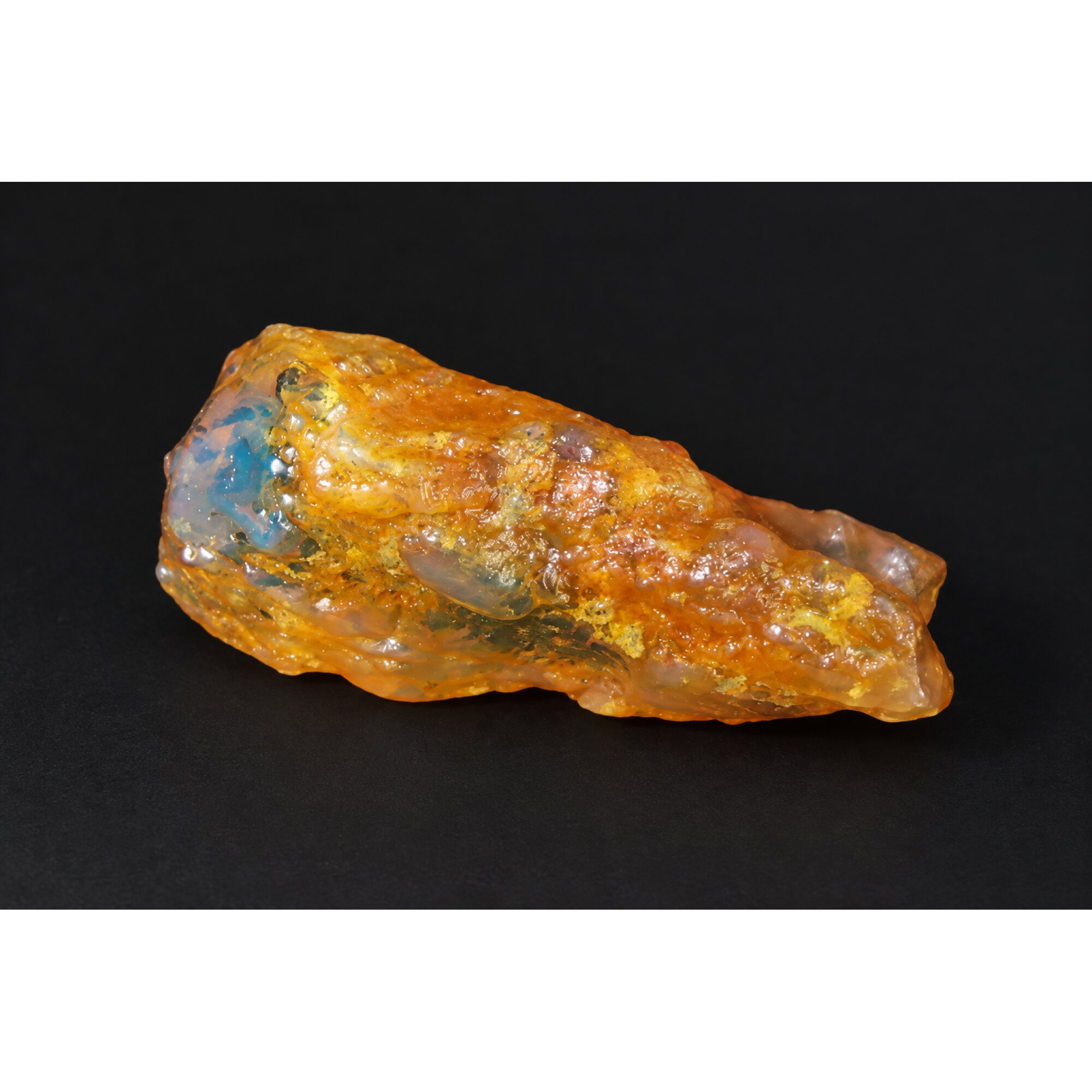 Genuine orange blue rough specimen Dominican amber 43mm – photo 11