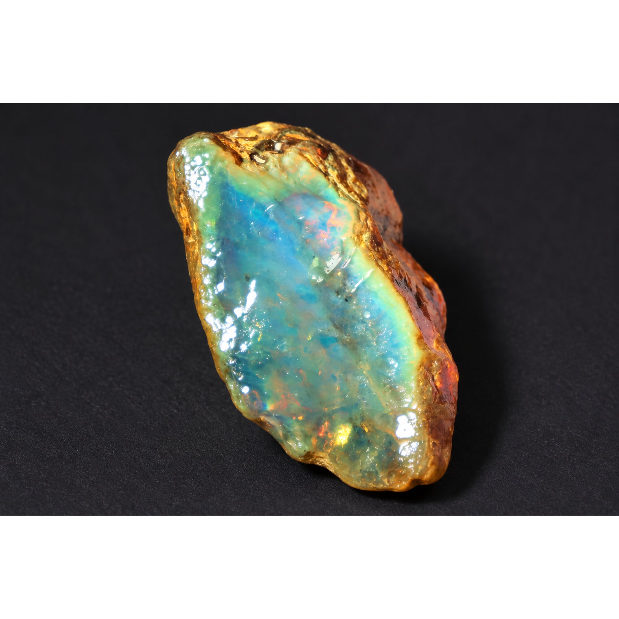 Genuine deep blue rough specimen Dominican amber 45mm – photo 14
