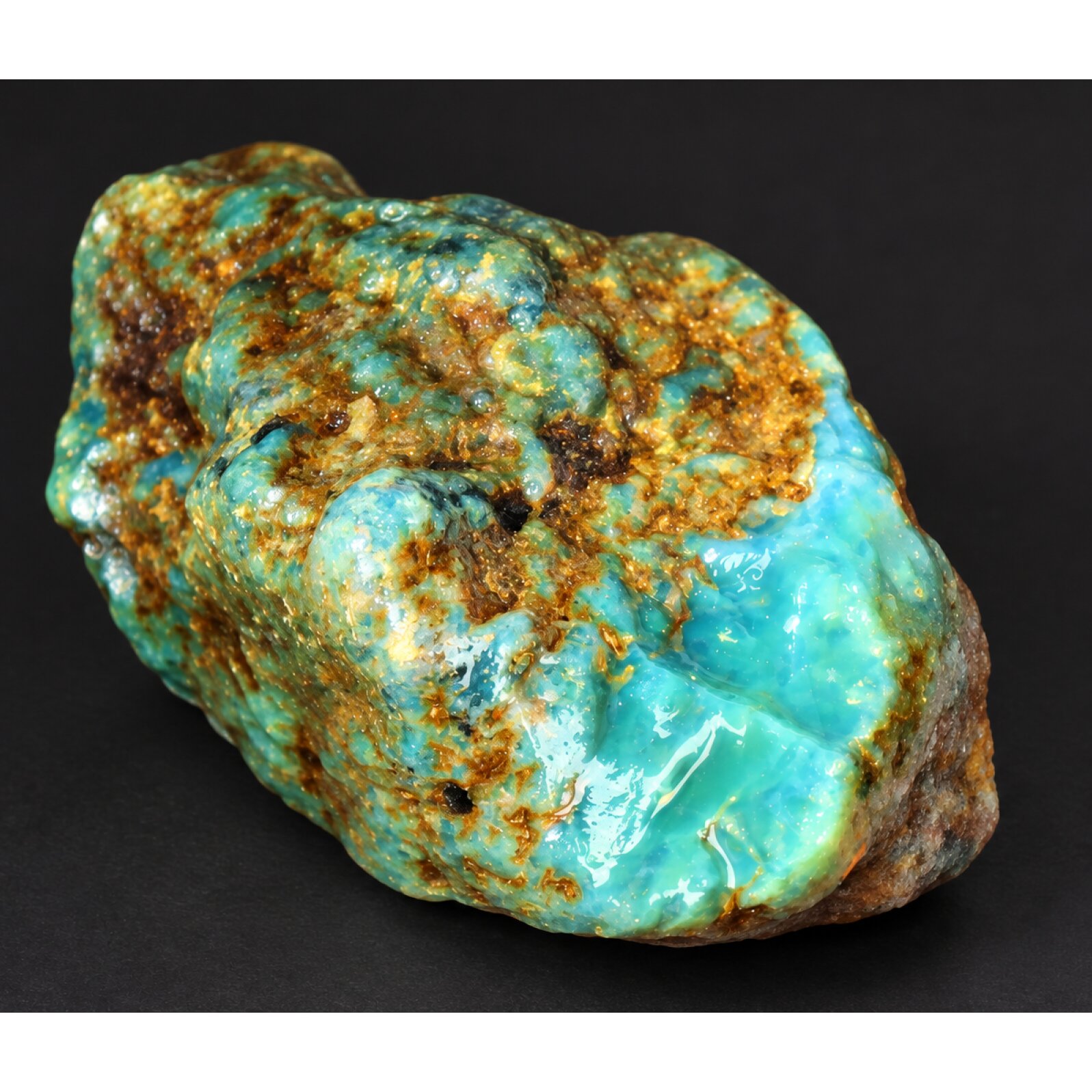Authentic deep green blue rough specimen Dominican amber 60mm