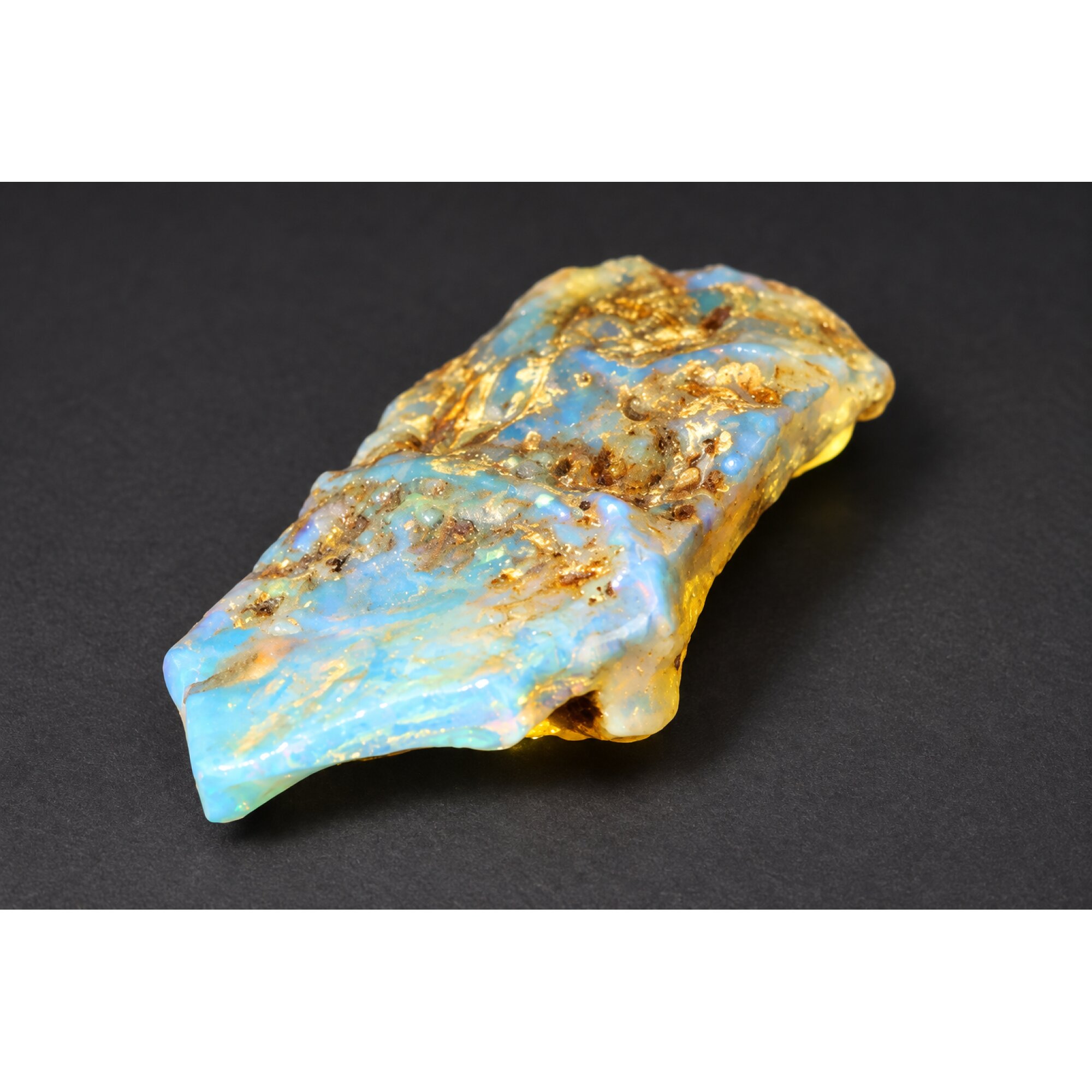 Authentic deep blue rough specimen Dominican amber 46mm – photo 8