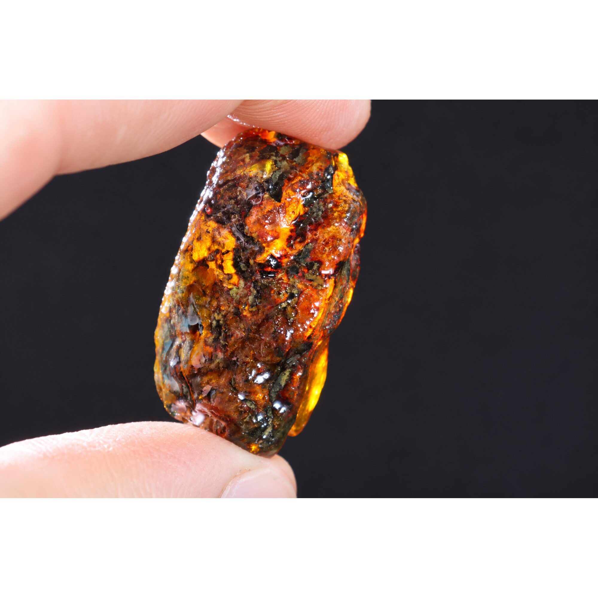 Genuine green blue rough specimen Dominican amber 50mm – photo 11