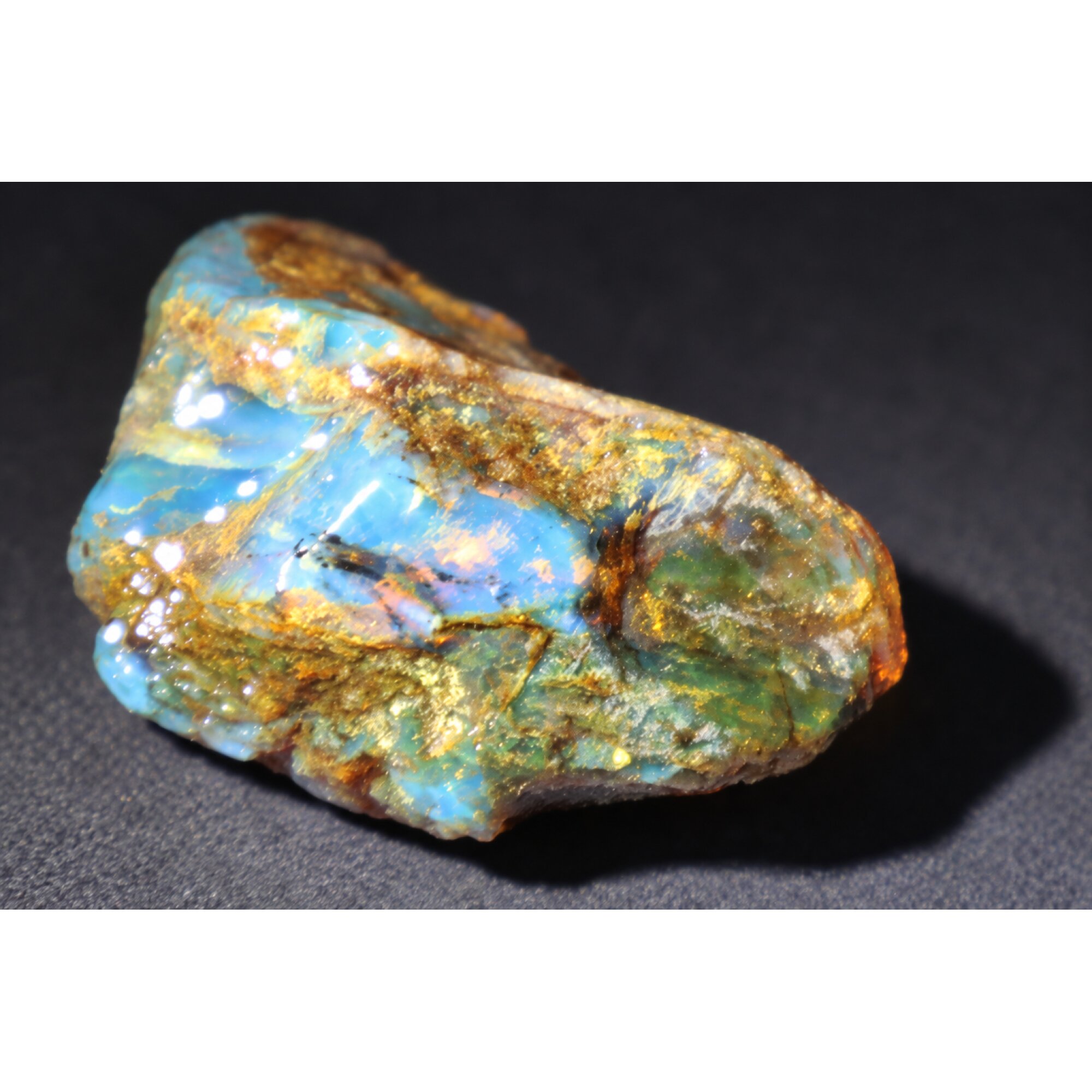 Authentic sky blue rough specimen Dominican amber 30mm – photo 3