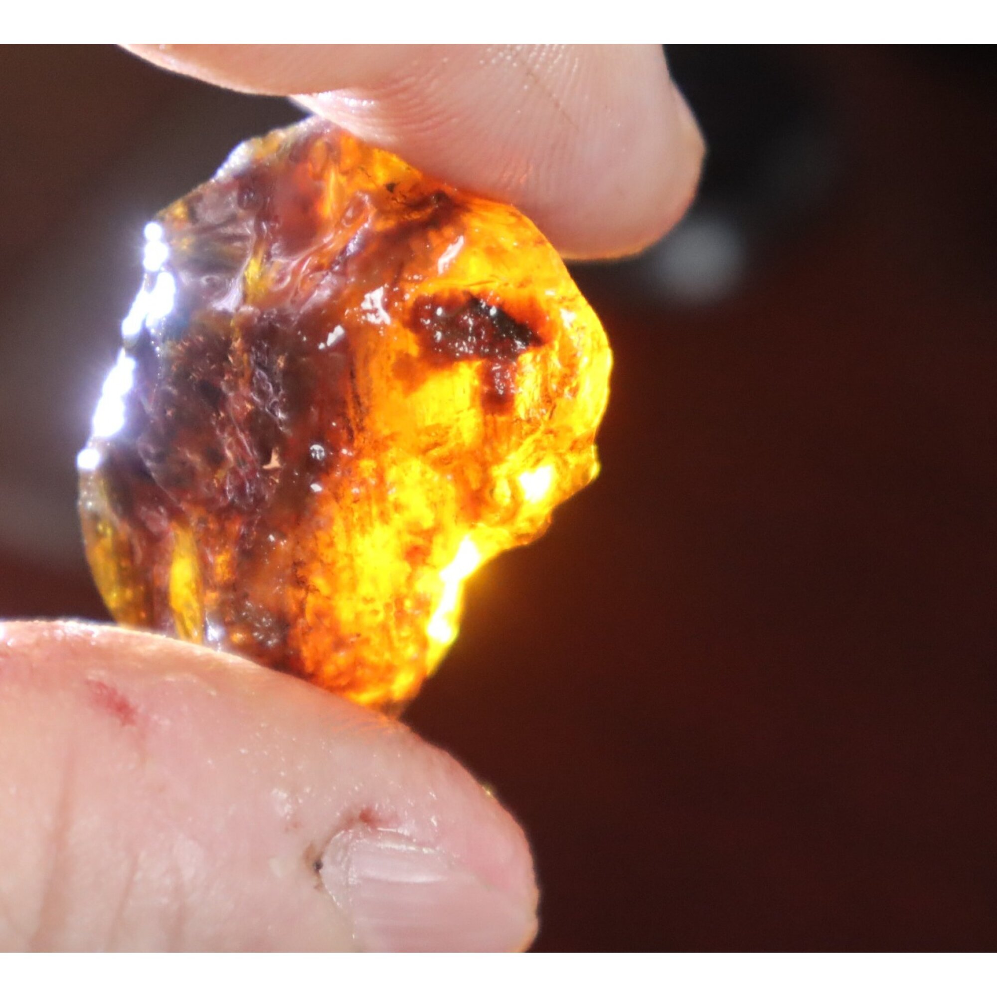 Authentic sky blue rough specimen Dominican amber 30mm – photo 12
