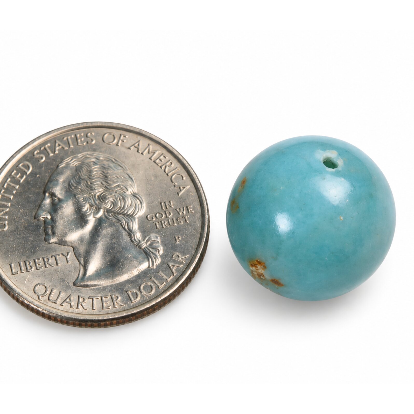 Real deep blue Dominican Larimar bead 14.6mm – photo 4
