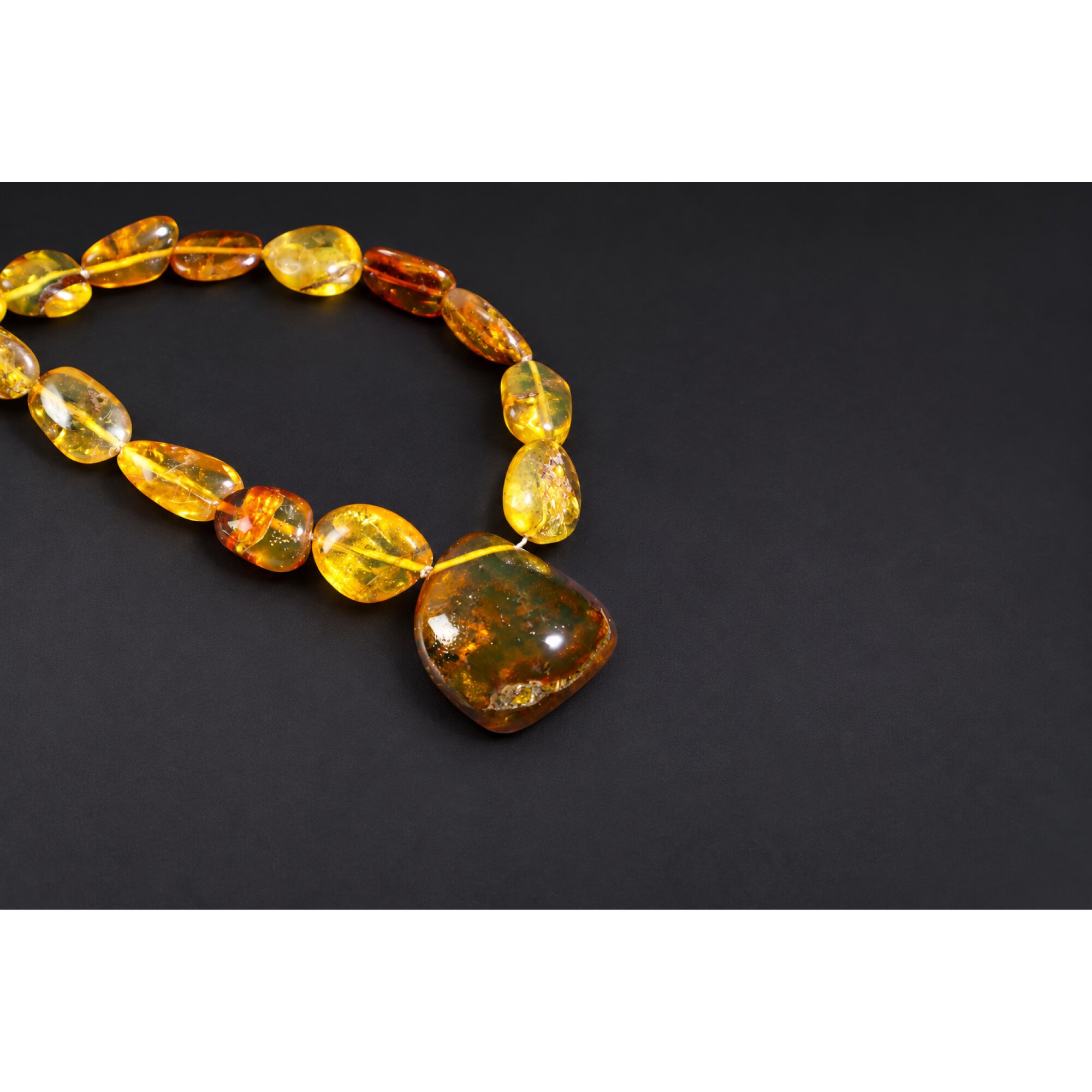 Real green red Dominican amber sterling silver necklace 19.3in – photo 11