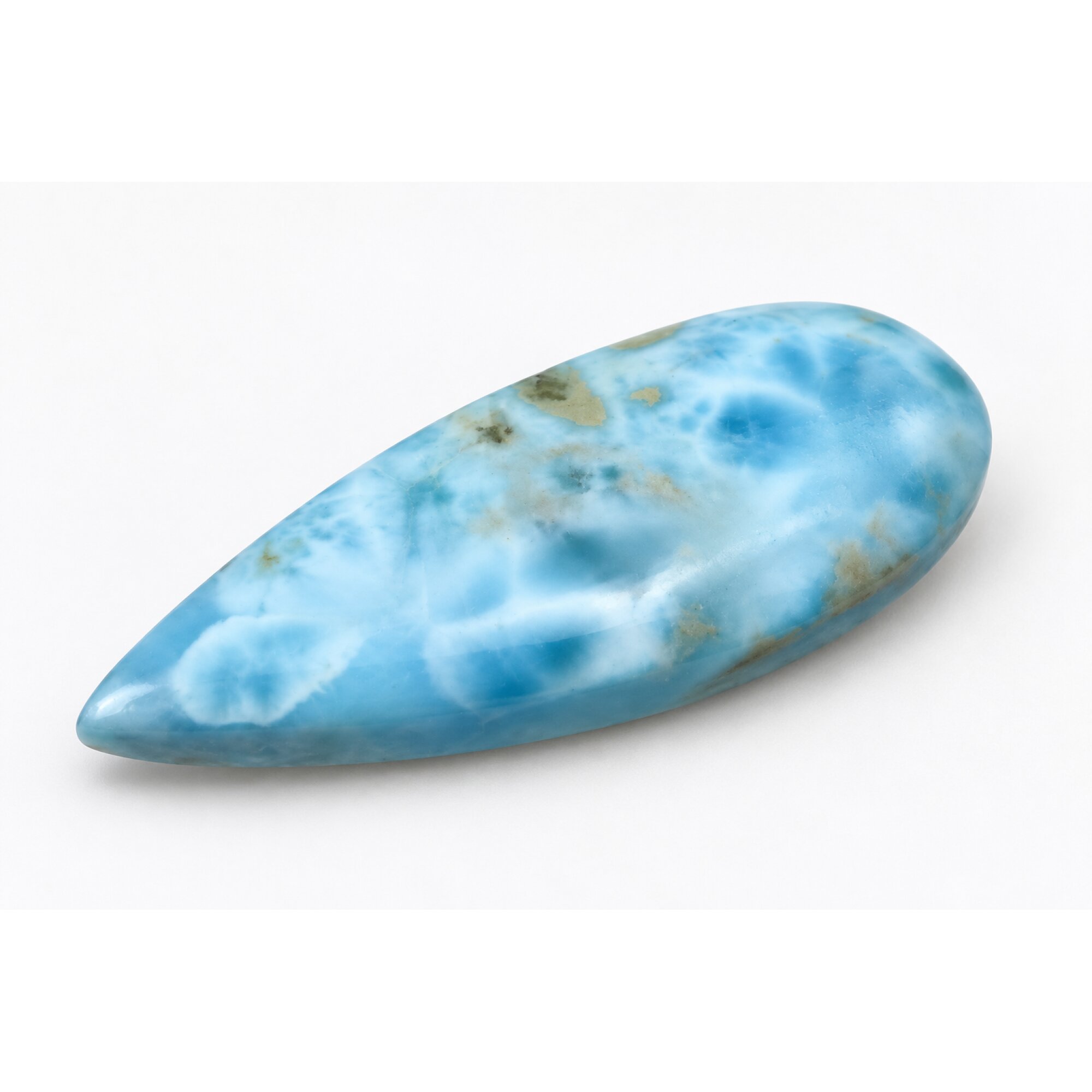 Handmade sky blue Dominican Larimar cabochon 44mm – photo 3