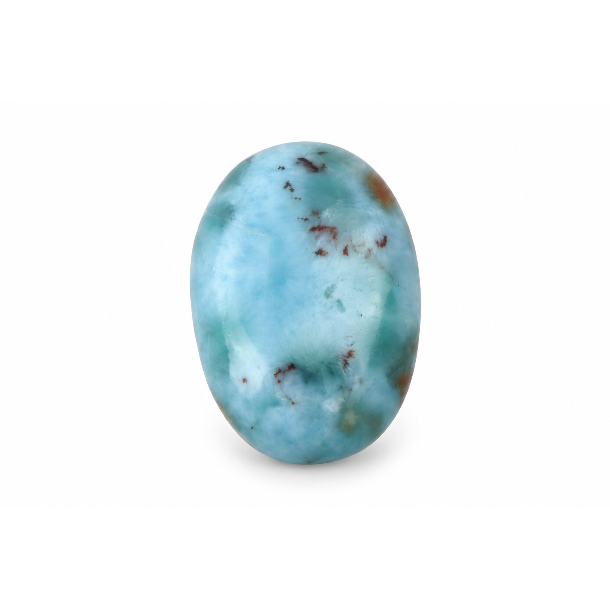 Artisan crafted red blue Dominican Larimar cabochon 20mm – photo 5