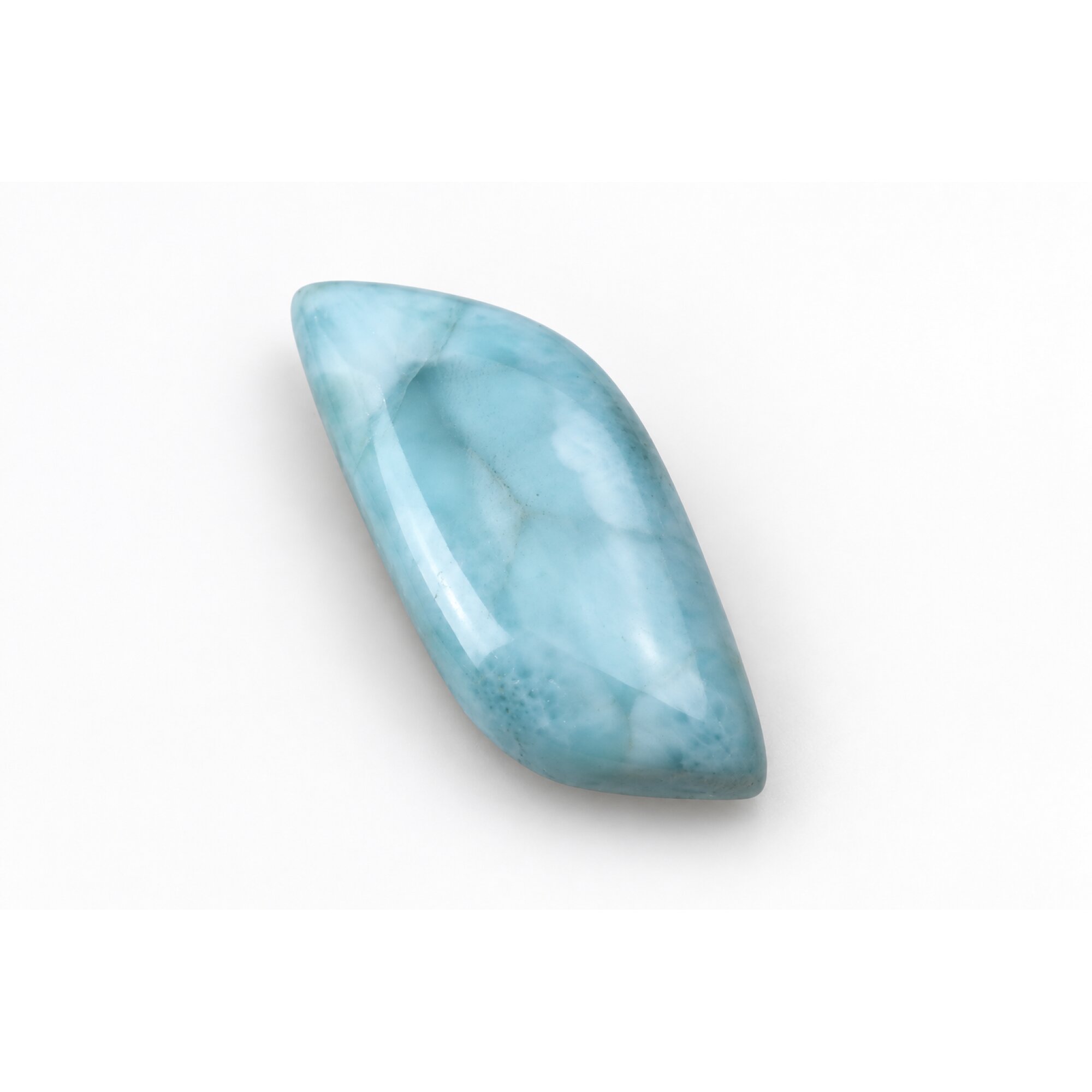 Artisan crafted sky blue Dominican Larimar cabochon 39mm – photo 3