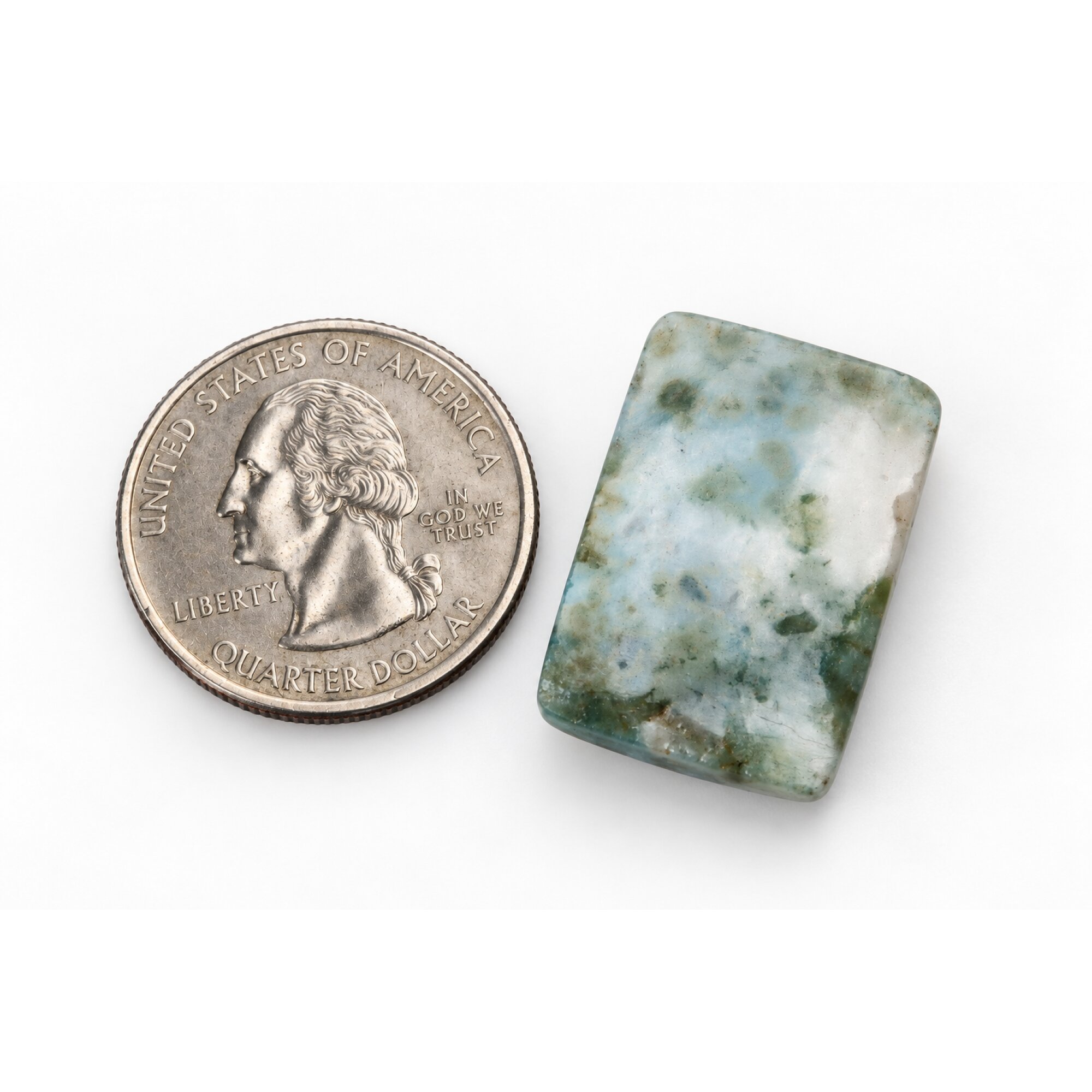Artisan crafted sky blue Dominican Larimar cabochon 26mm – photo 4