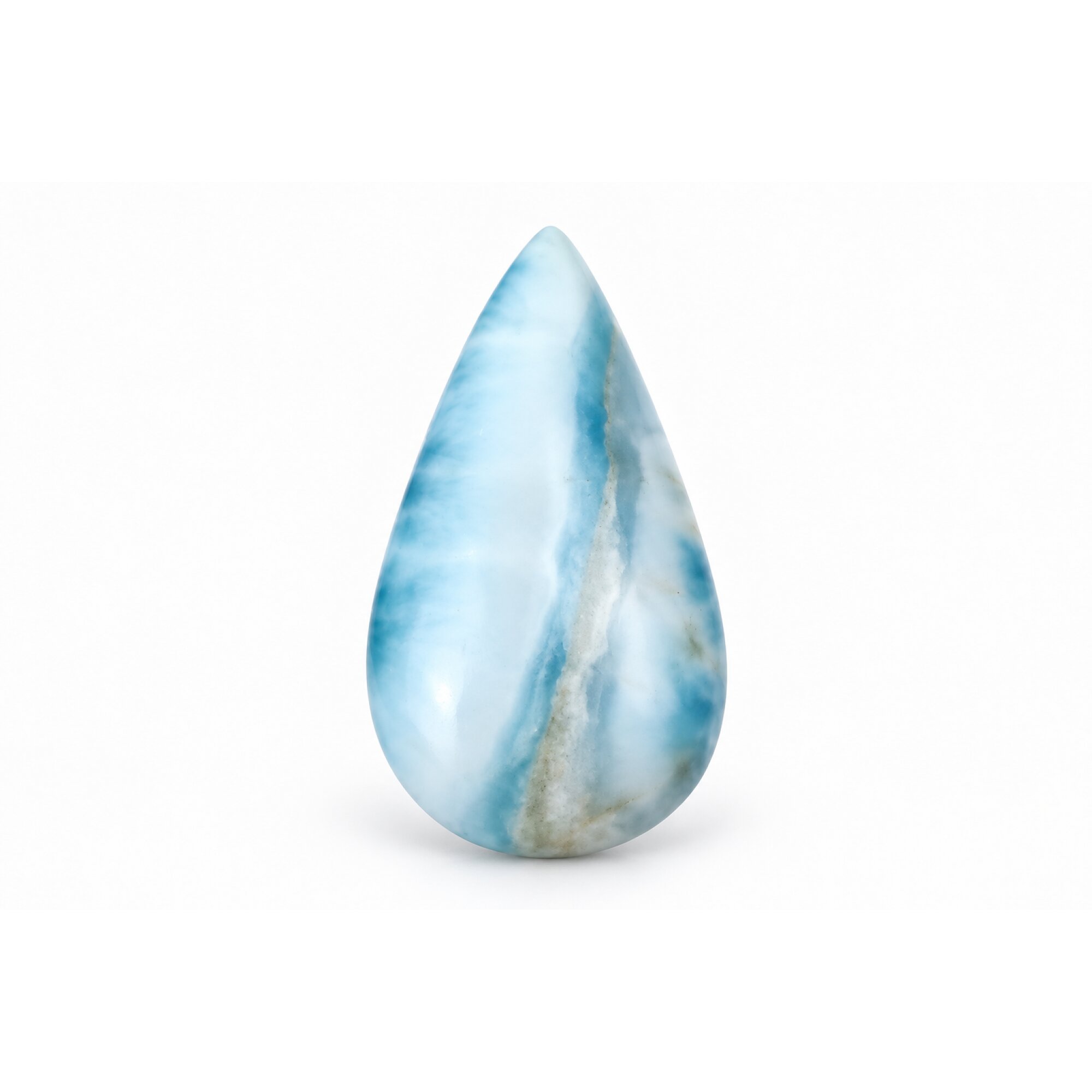 Master crafted ocean blue Dominican Larimar cabochon 28mm – photo 6
