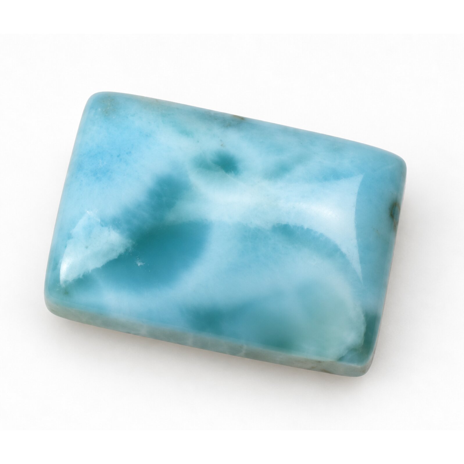 Master crafted ocean blue Dominican Larimar cabochon 18mm