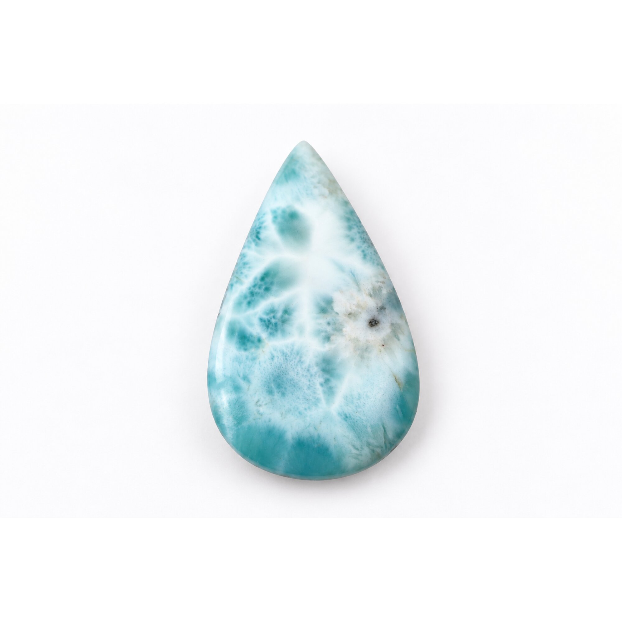 Master crafted sea blue Dominican Larimar cabochon 47mm – photo 5