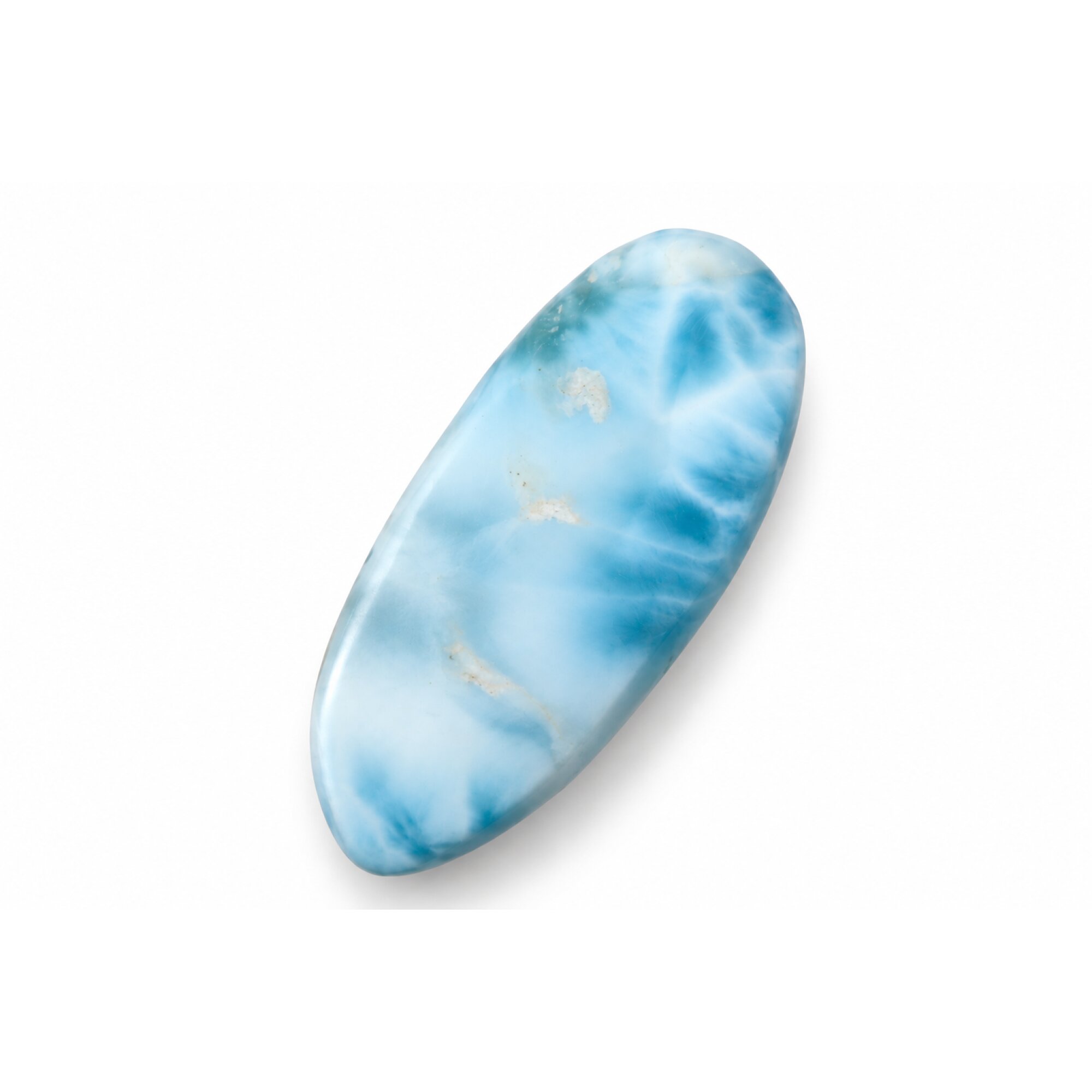 Master crafted sky blue Dominican Larimar cabochon 33mm – photo 3