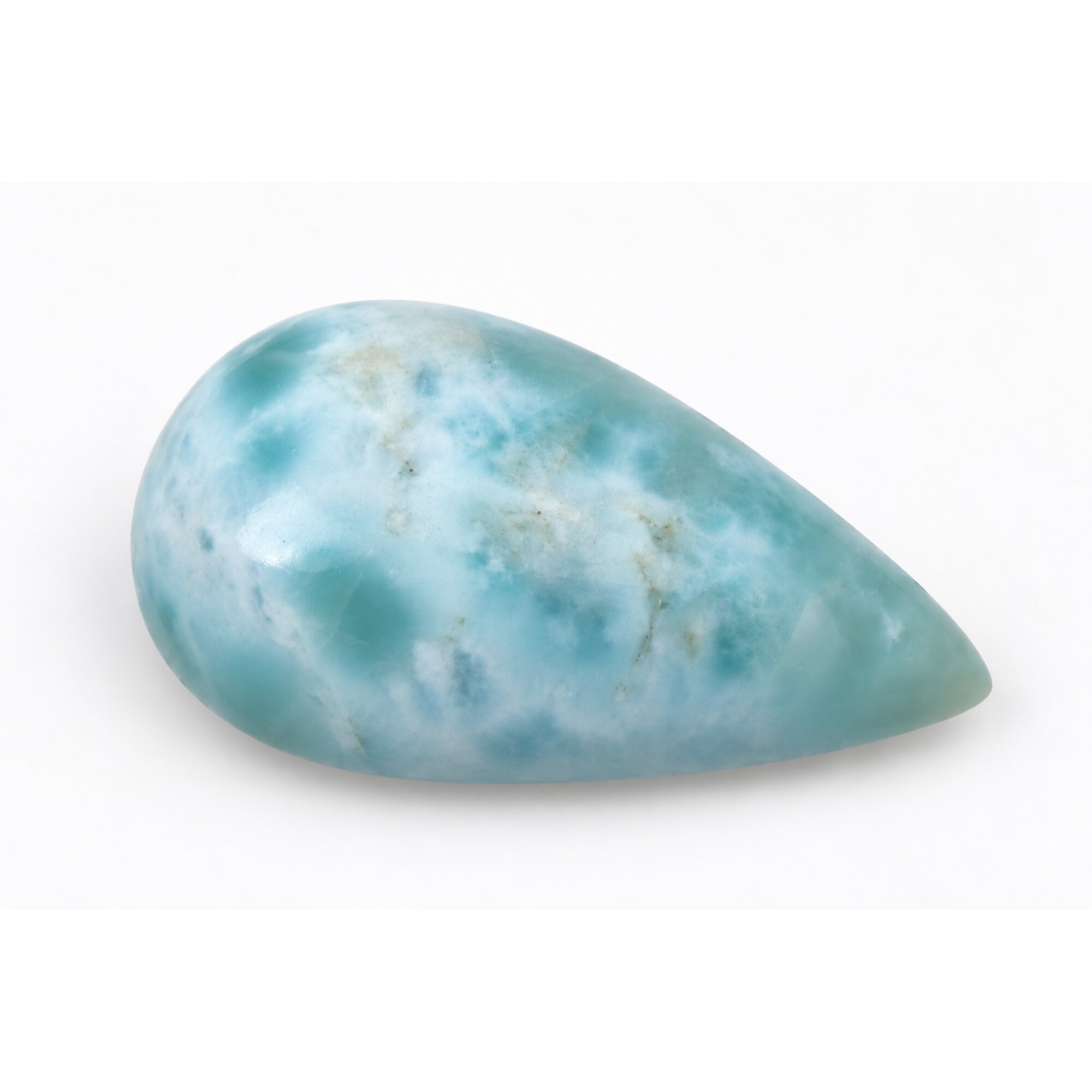 Handcrafted green blue Dominican Larimar cabochon 31mm – photo 5