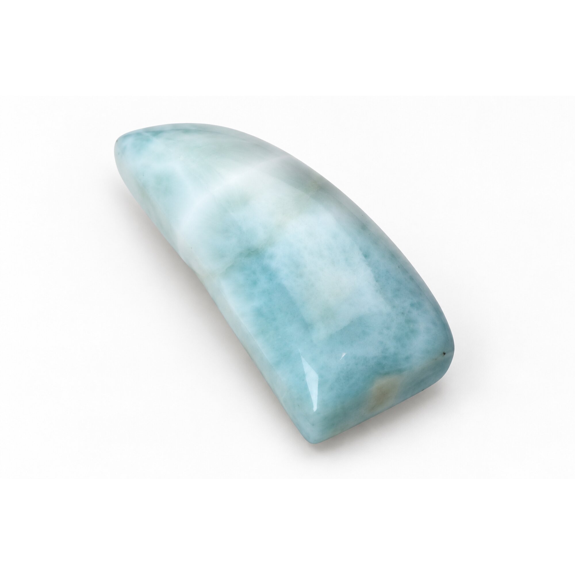 Artisan crafted light blue Dominican Larimar cabochon 30mm – photo 3