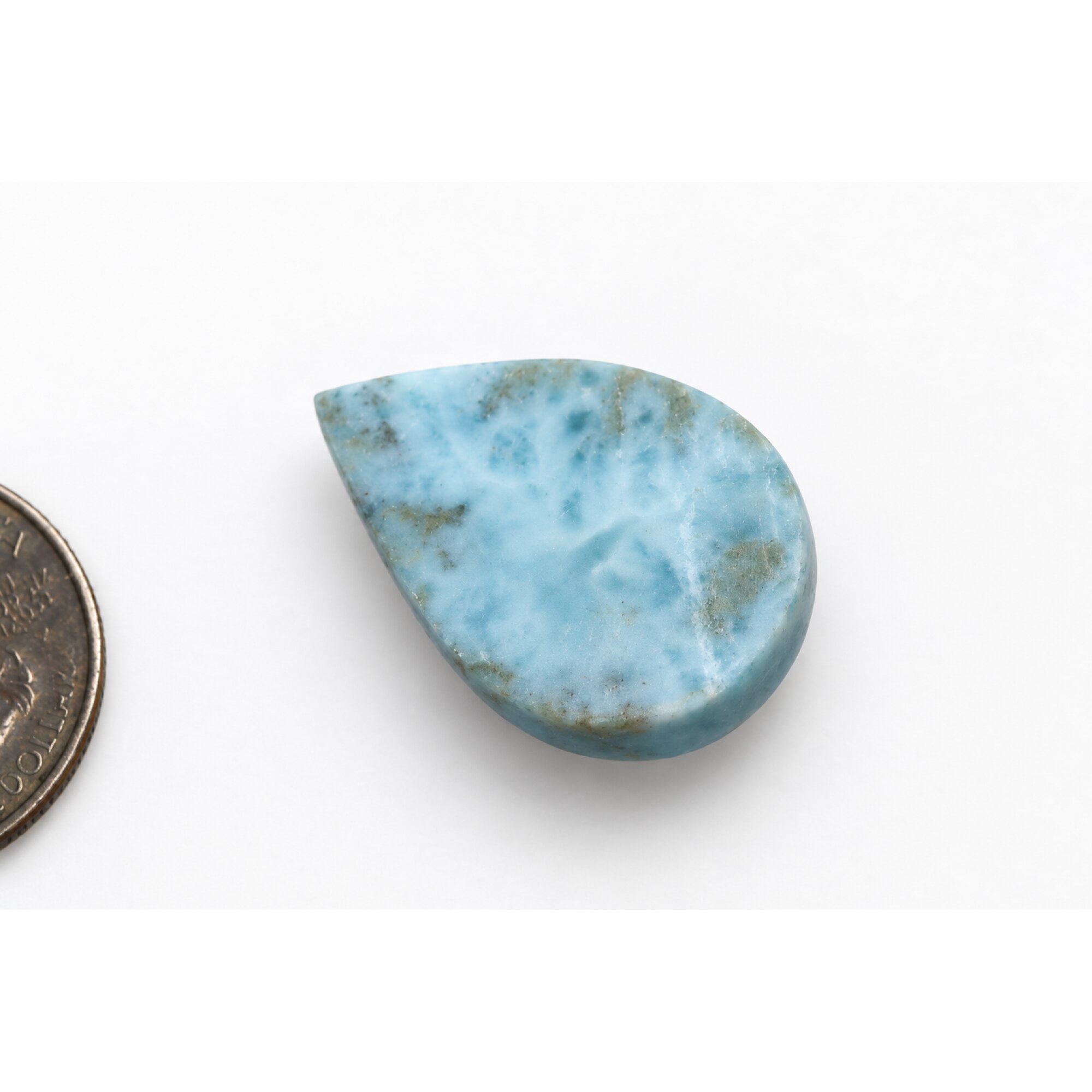 Authentic light blue Dominican Larimar cabochon 26mm – photo 2