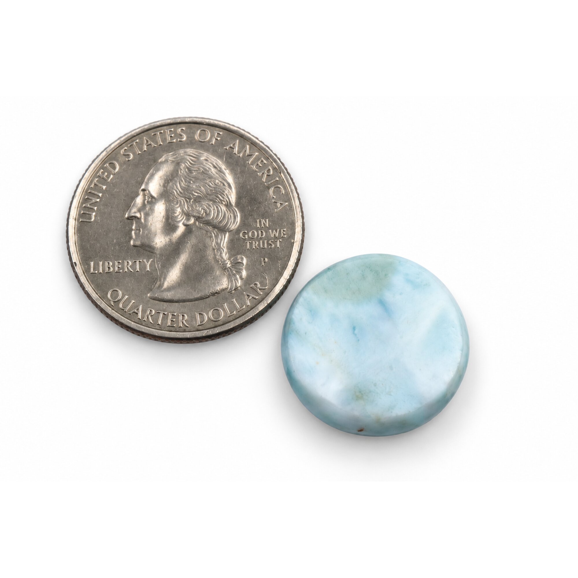 Authentic light blue Dominican Larimar cabochon 17.5mm – photo 6