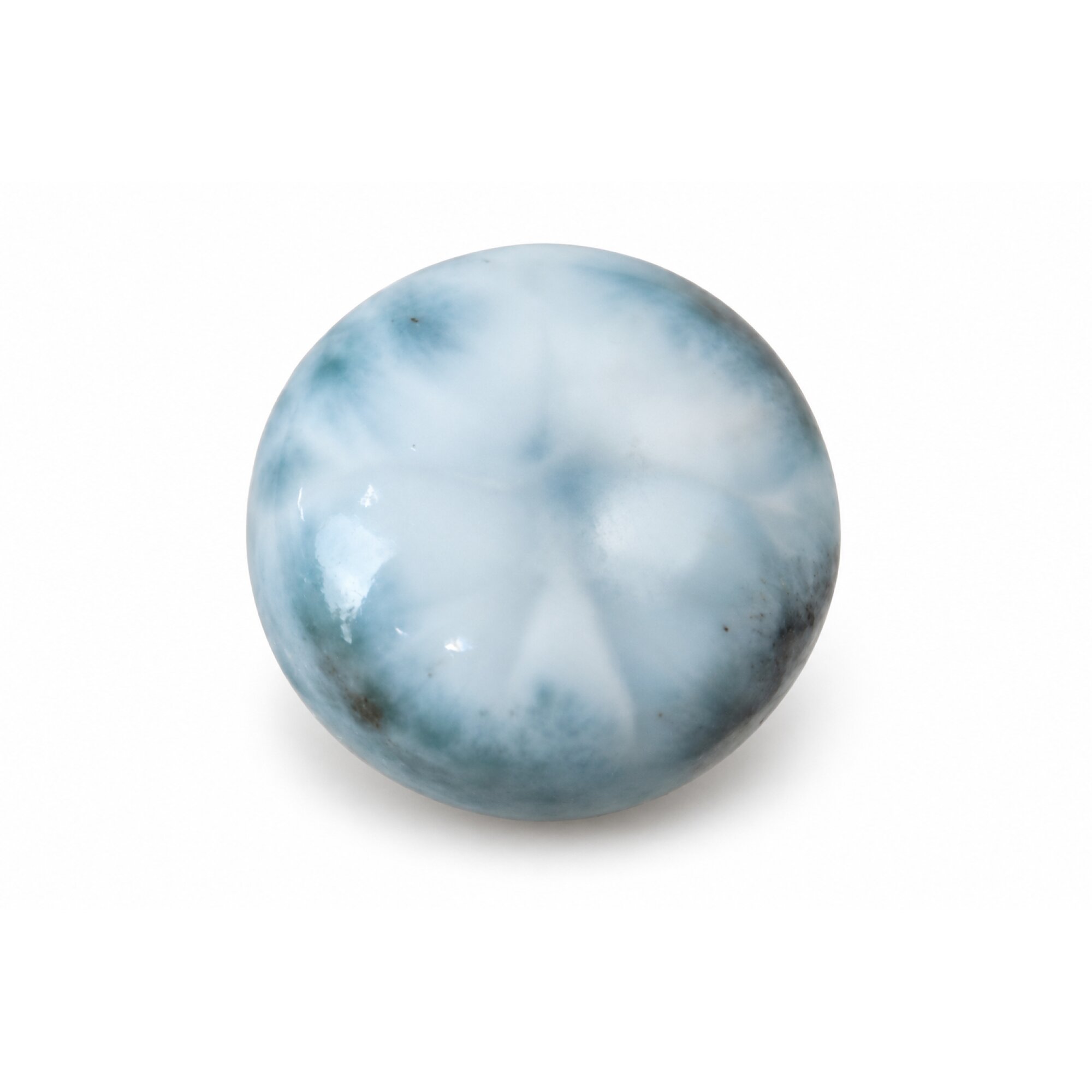 Authentic light sea blue Dominican Larimar cabochon 23mm – photo 4